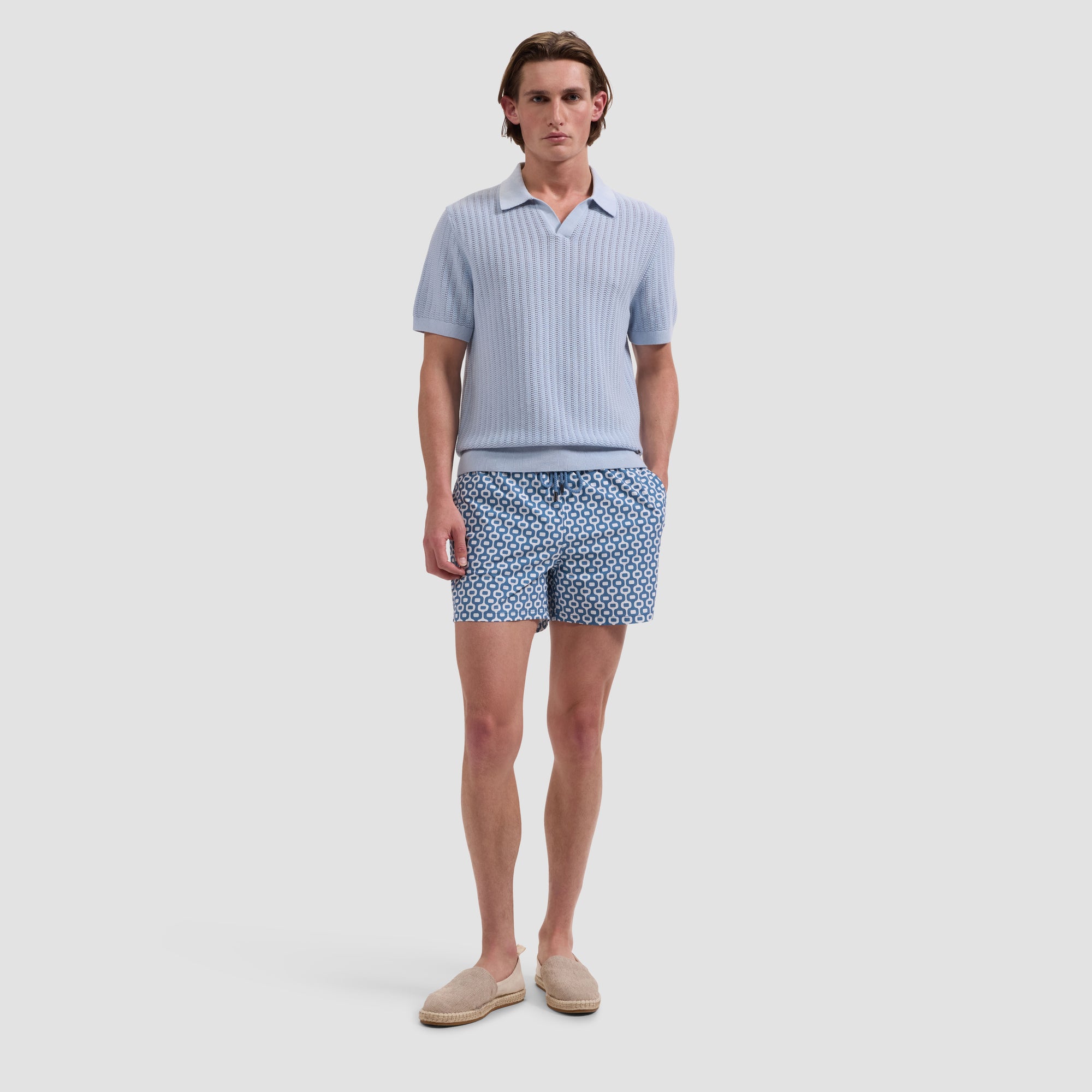Cruz Shorter-Length Retro Link Swim Trunks