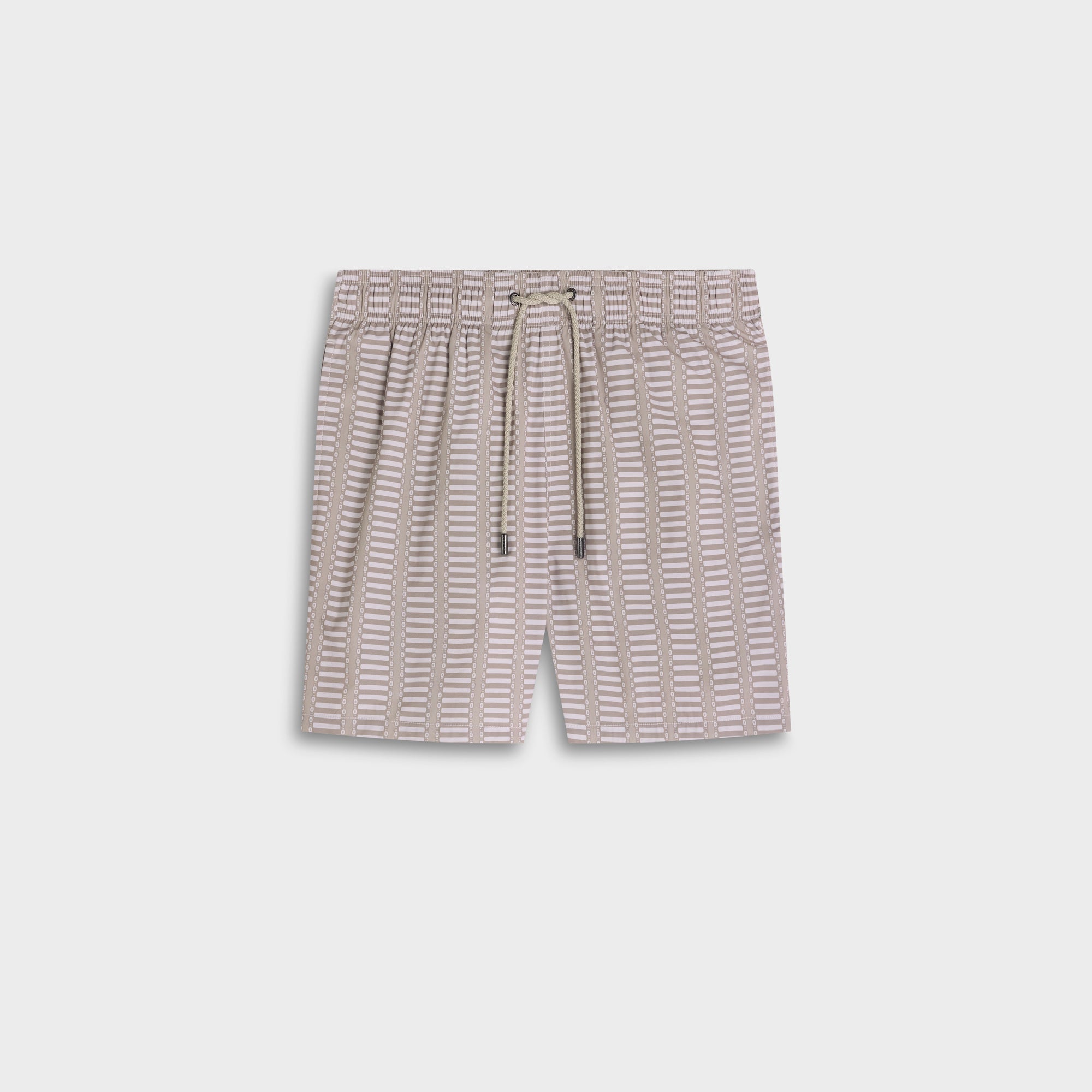 Cruz Shorter-Length Ladder Stripe Swim Trunks