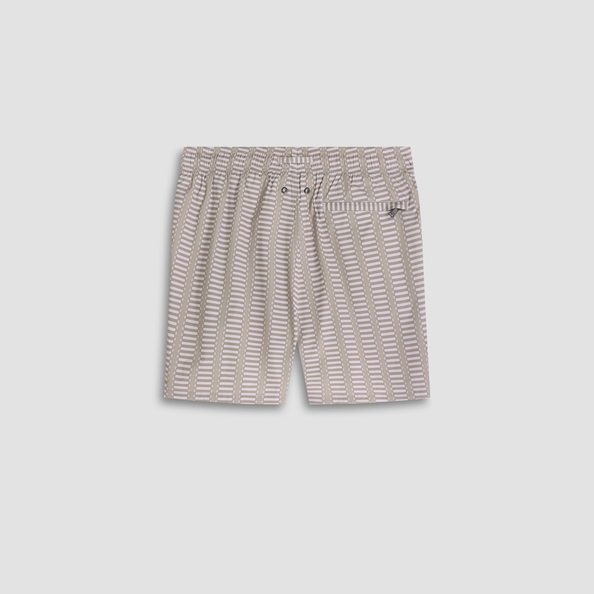 Cruz Shorter-Length Ladder Stripe Swim Trunks