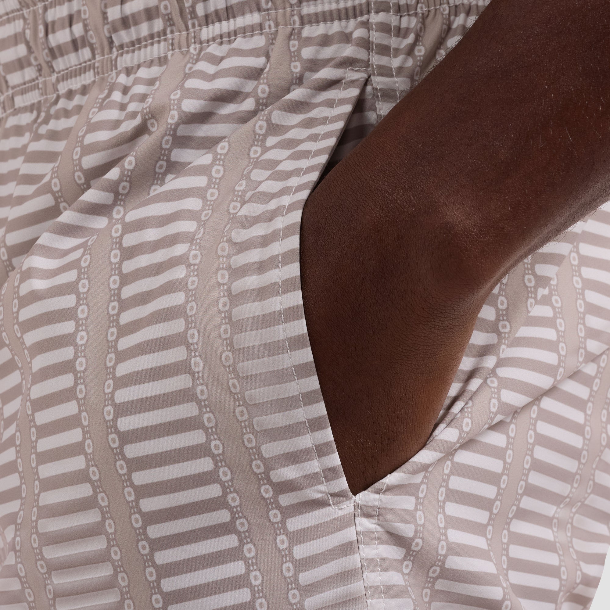 Cruz Shorter-Length Ladder Stripe Swim Trunks