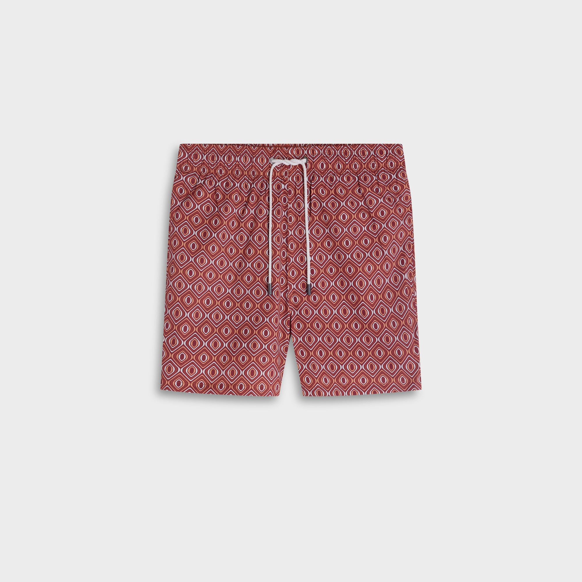 Cruz Shorter-Length Retro Diamond Swim Trunks