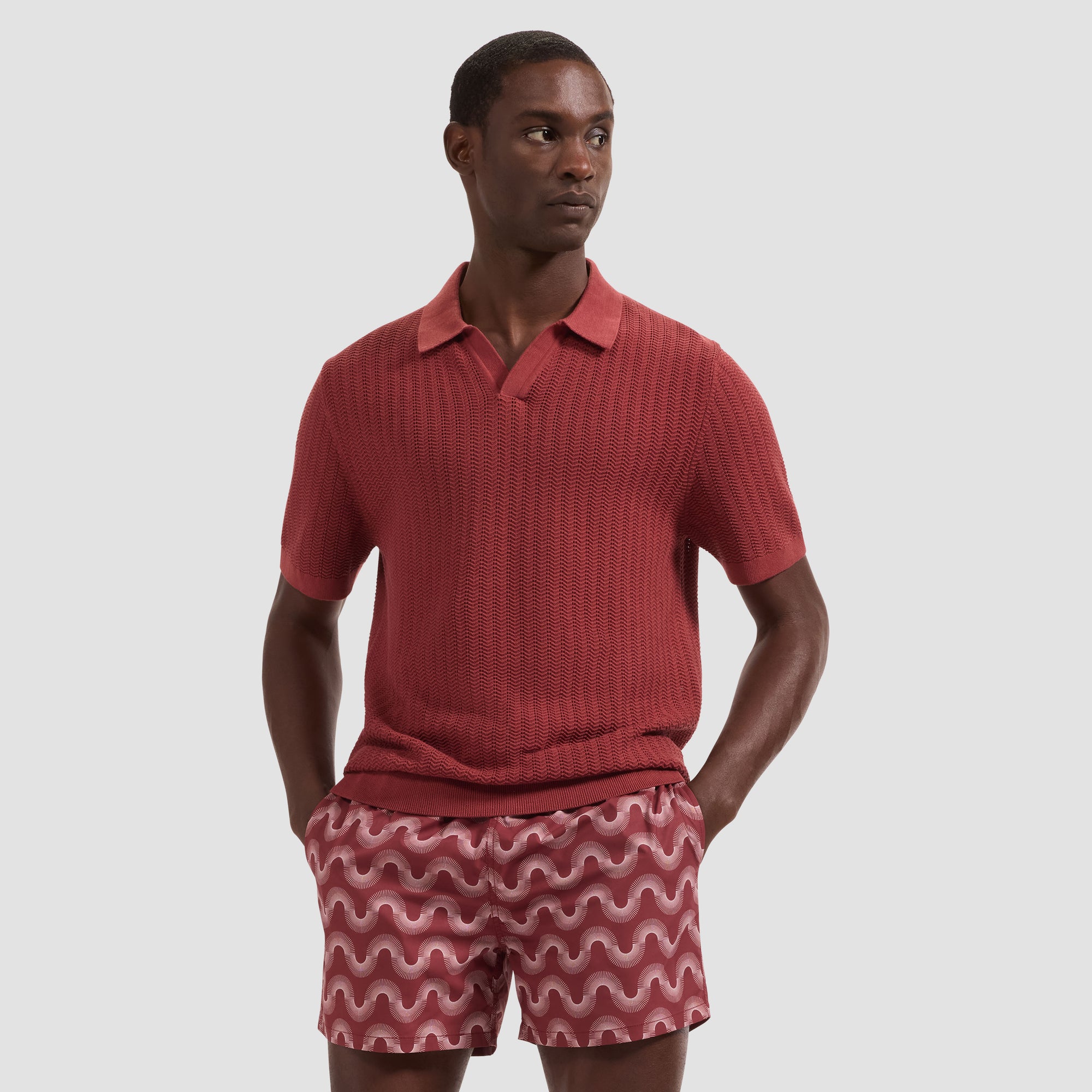 Cruz Shorter-Length Kinetic Wave Swim Trunks