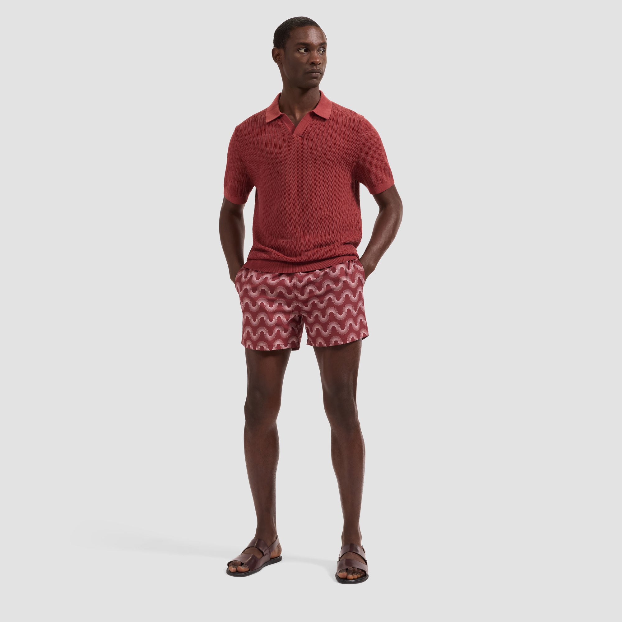 Cruz Shorter-Length Kinetic Wave Swim Trunks