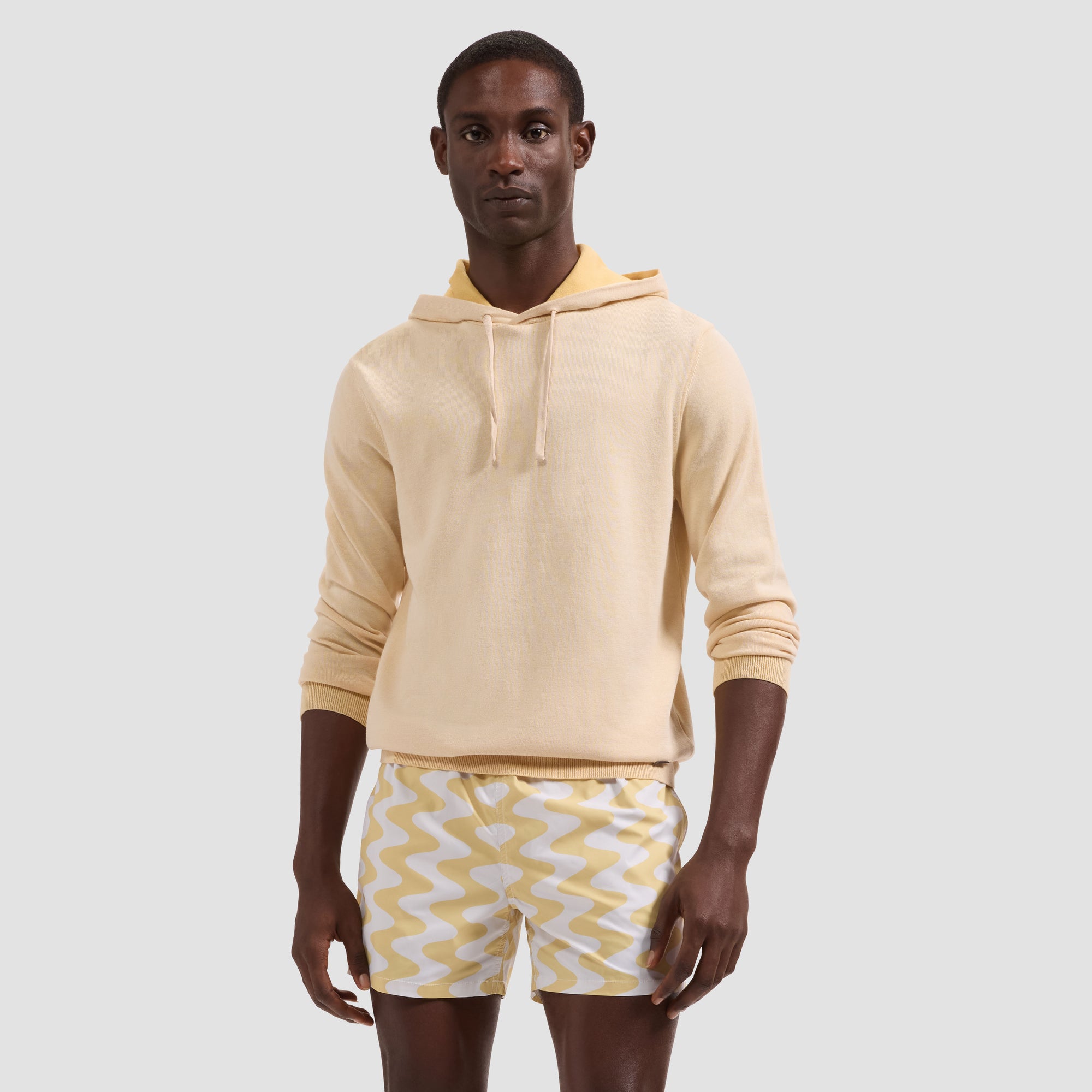 Cruz Shorter-Length Retro Wave Swim Trunks