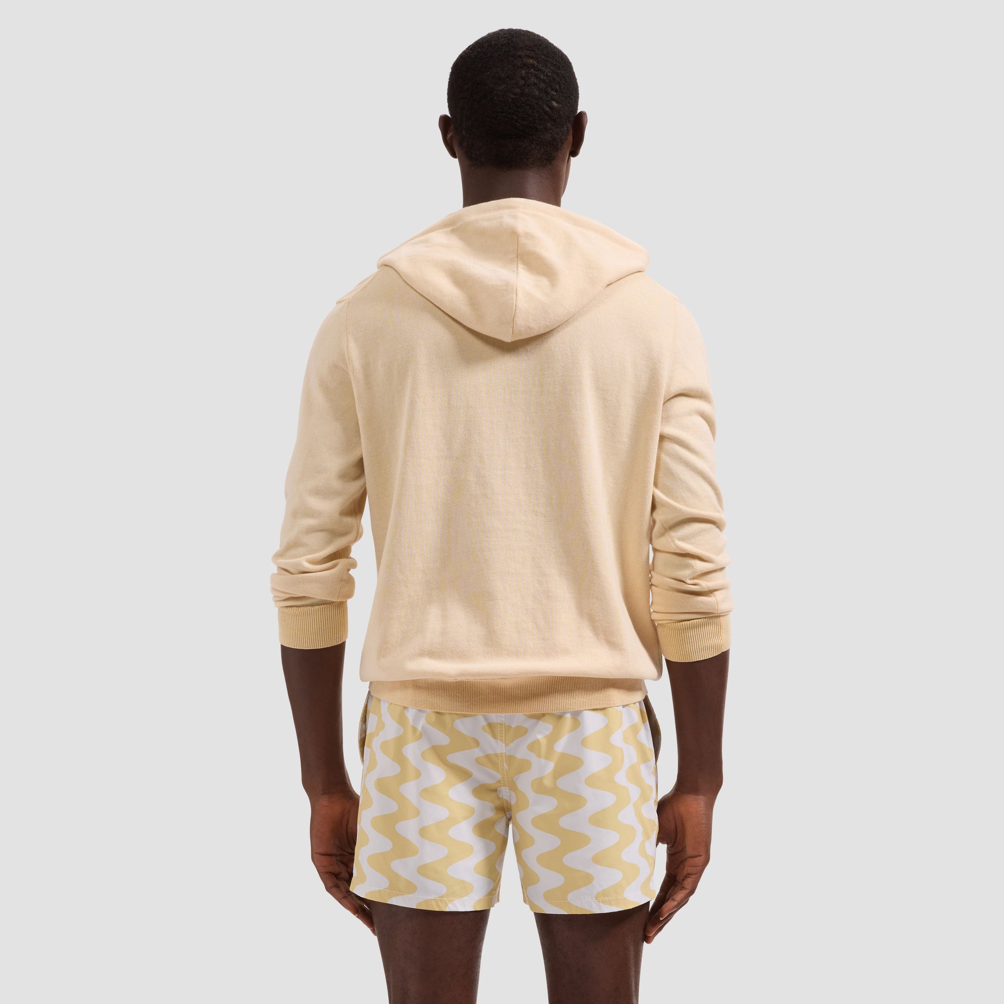 Cruz Shorter-Length Retro Wave Swim Trunks