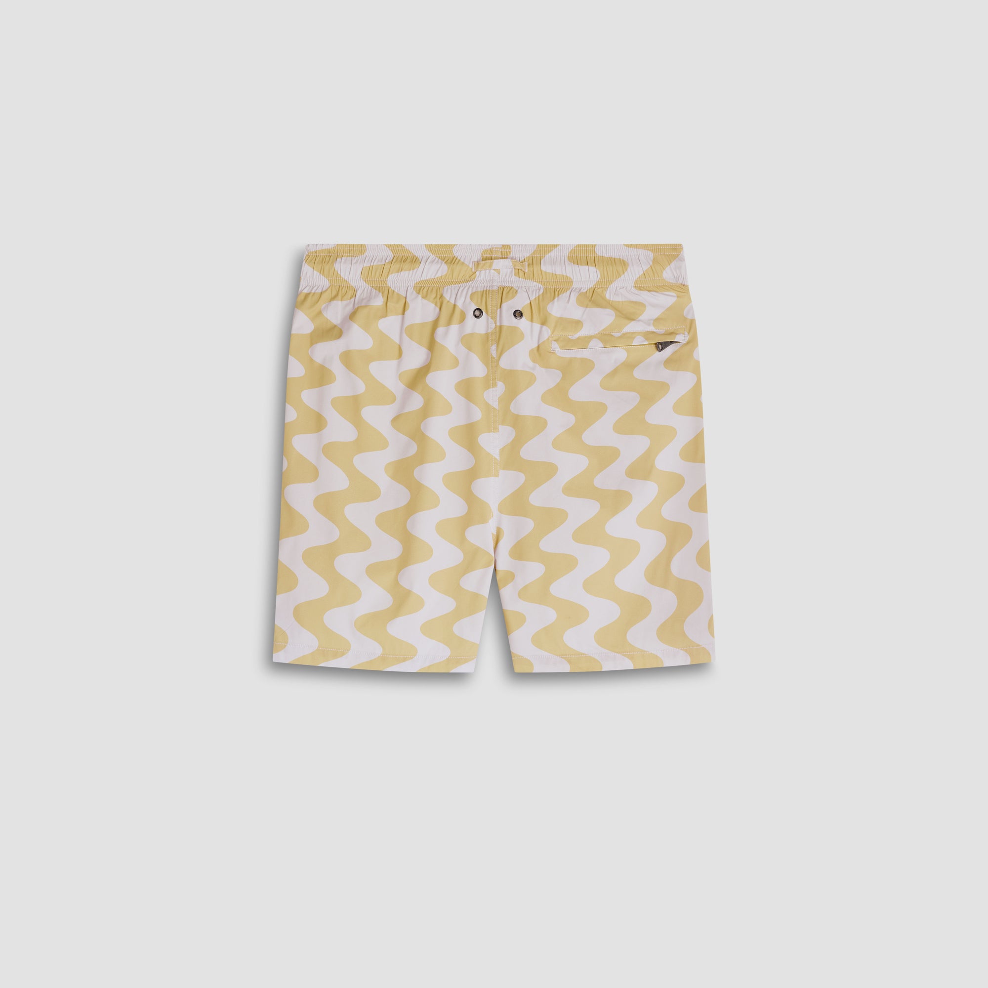 Cruz Shorter-Length Retro Wave Swim Trunks