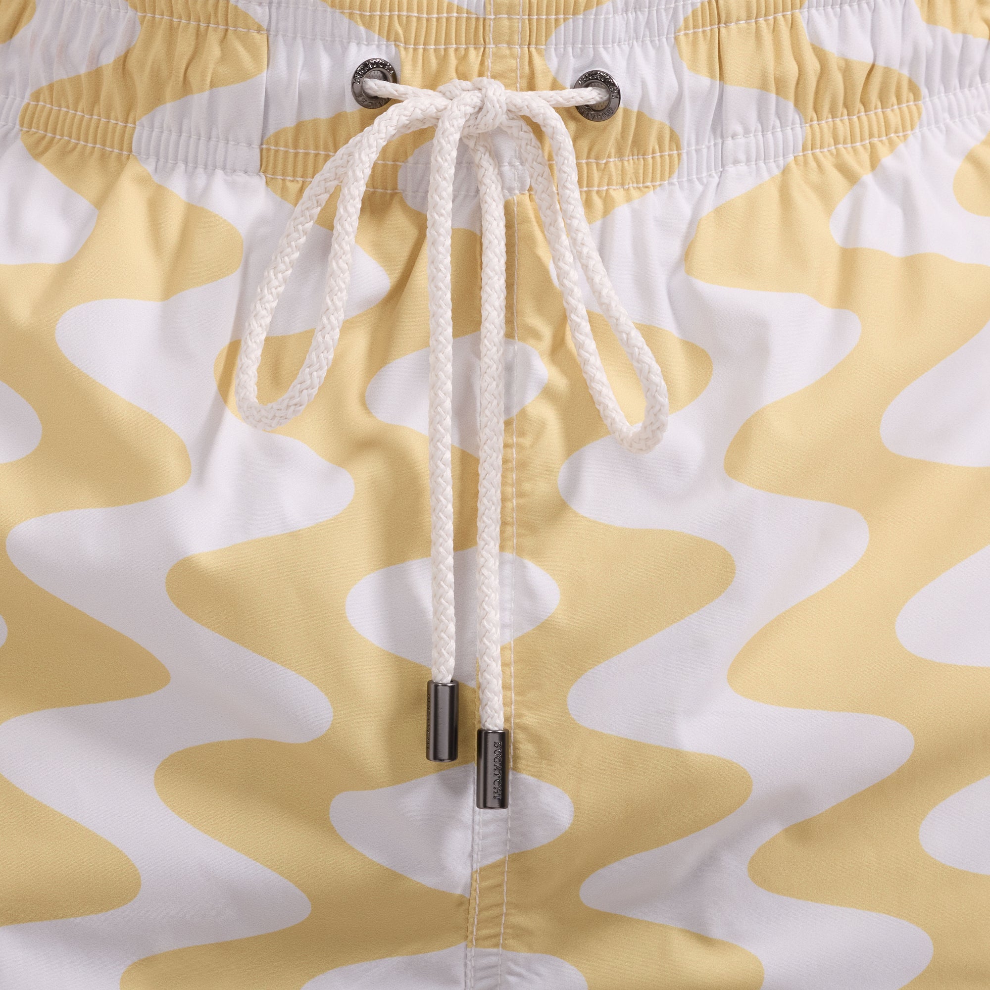 Cruz Shorter-Length Retro Wave Swim Trunks