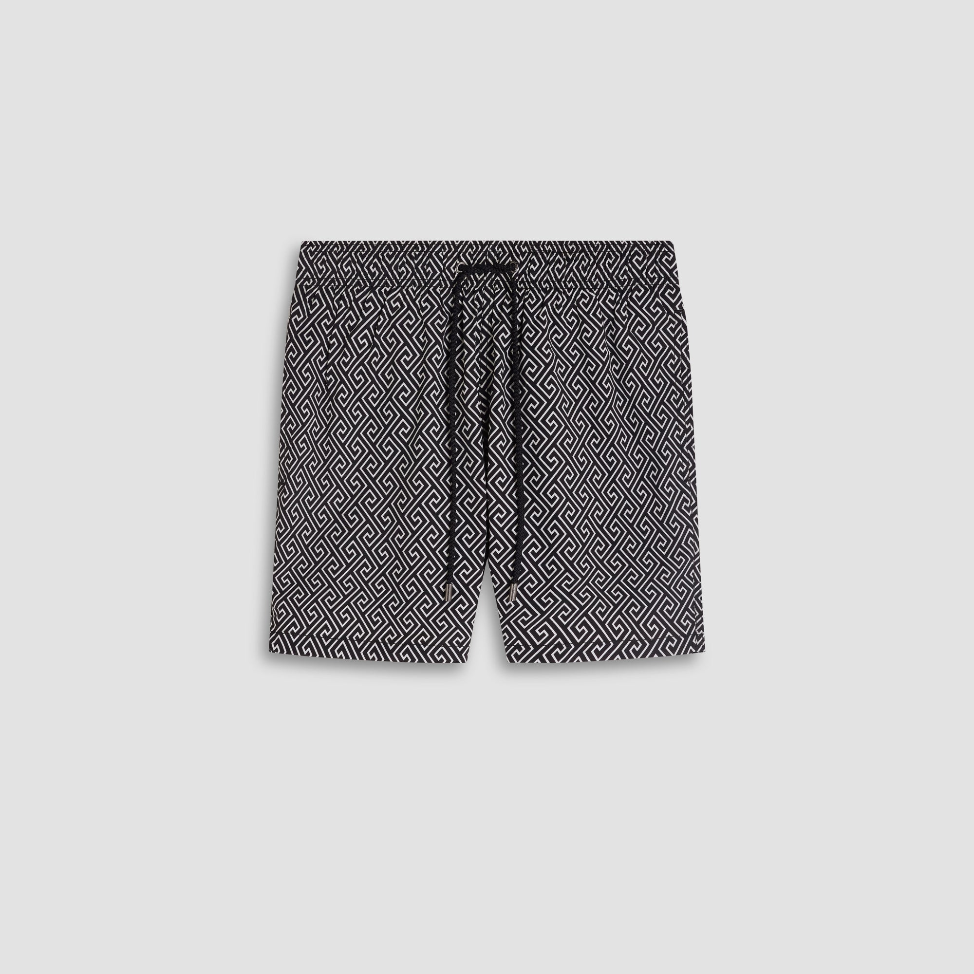 Cruz Shorter-Length Greek Key Swim Trunks