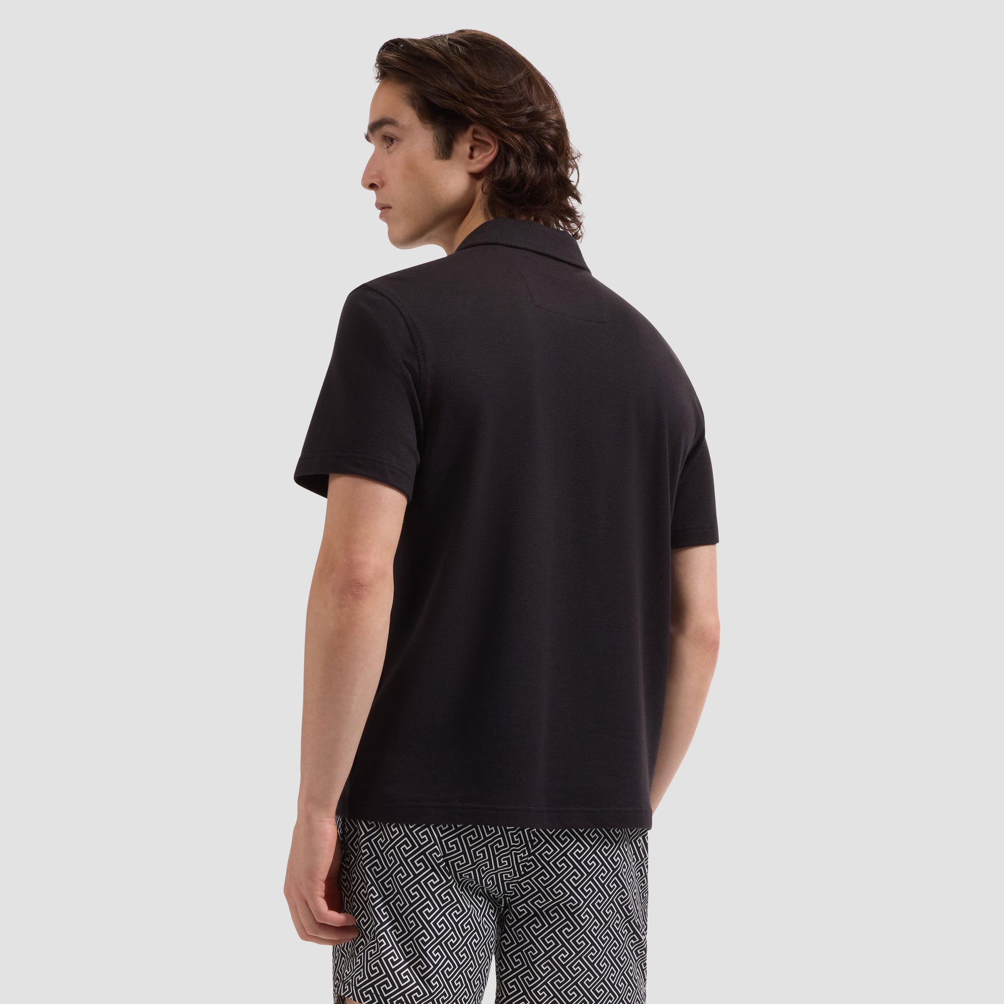 Cruz Shorter-Length Greek Key Swim Trunks