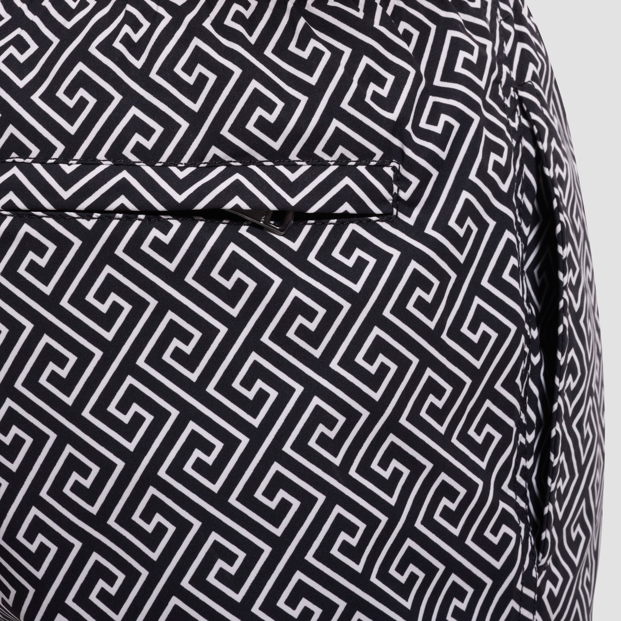 Cruz Shorter-Length Greek Key Swim Trunks