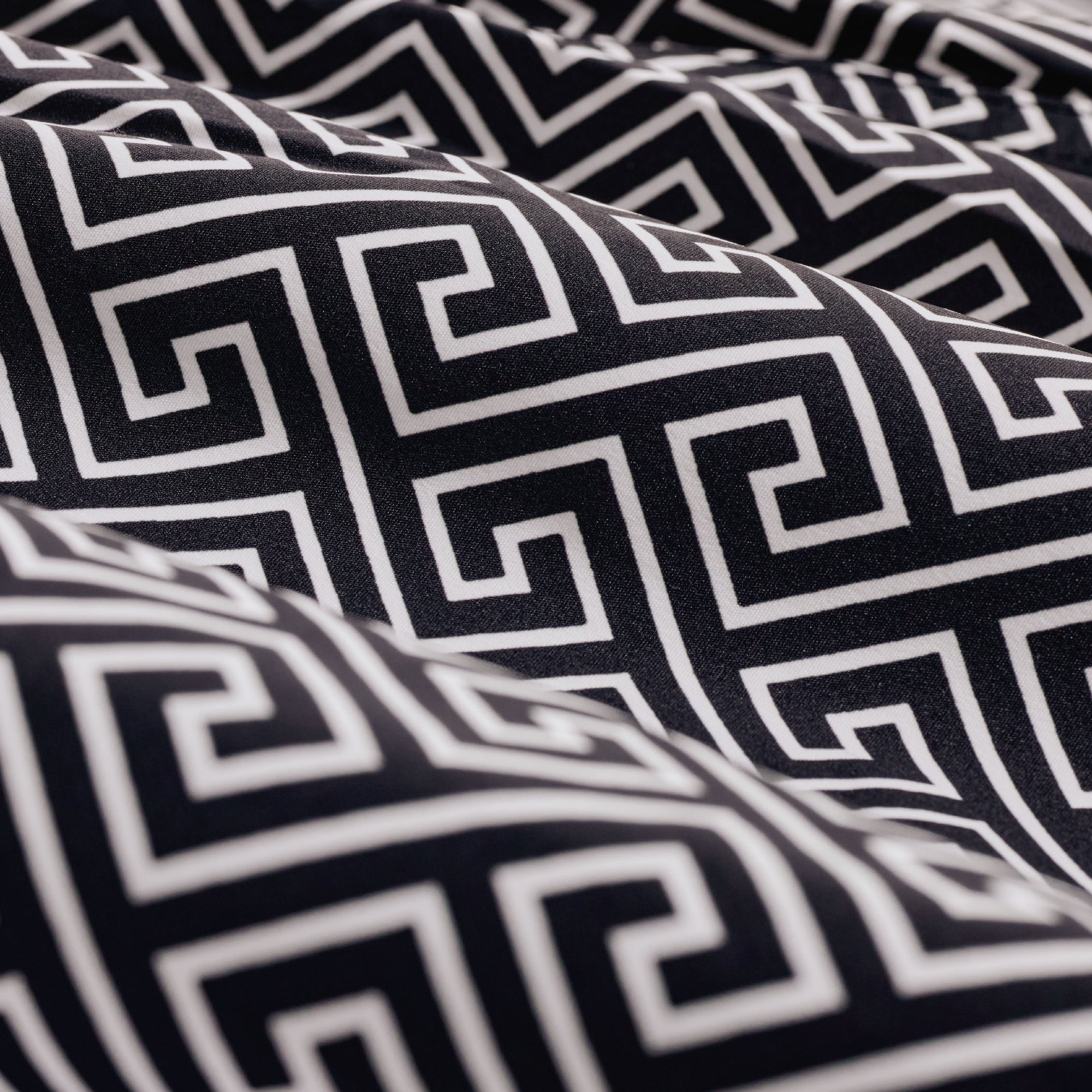 Cruz Shorter-Length Greek Key Swim Trunks