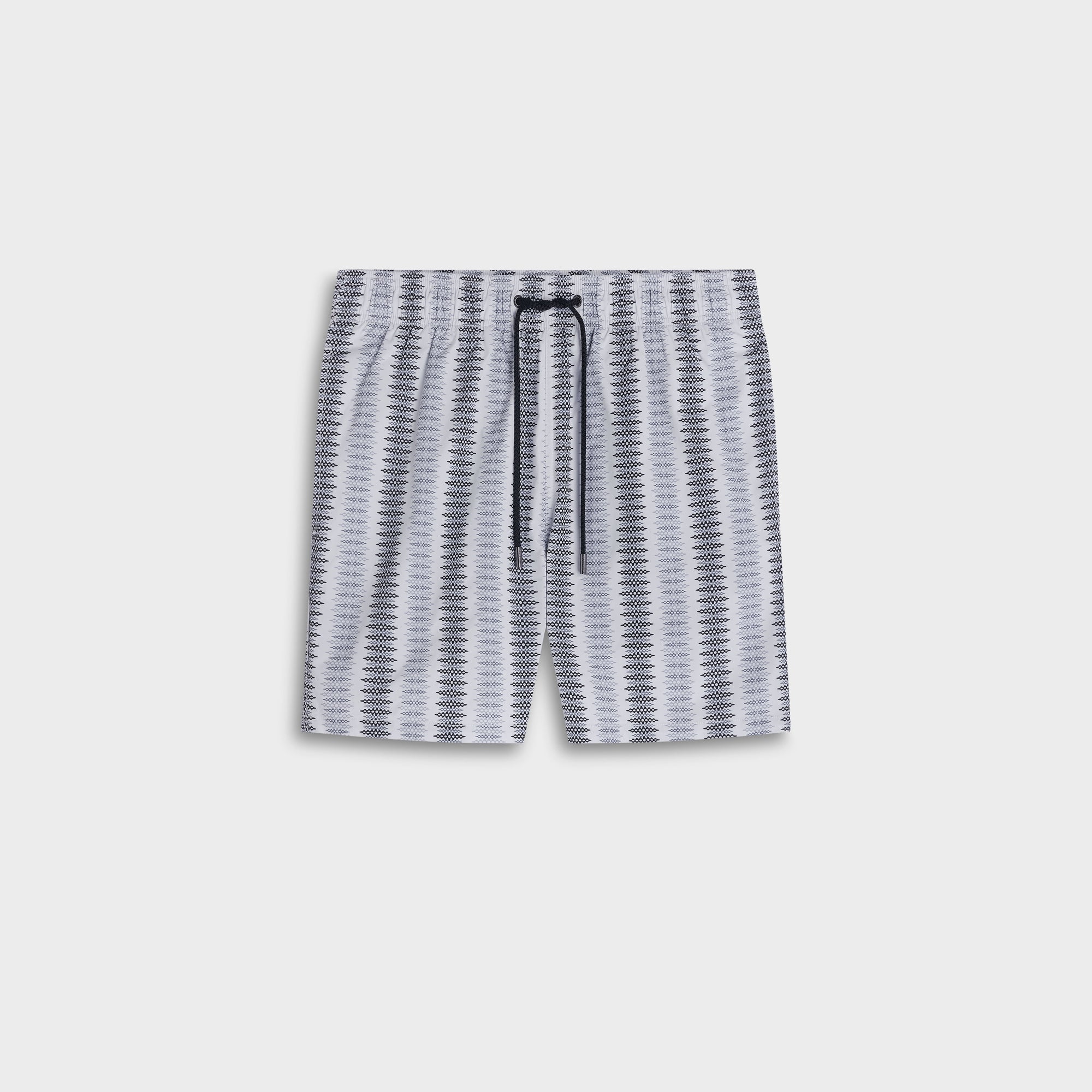 Cruz Shorter-Length Diamond Stripe Swim Trunks