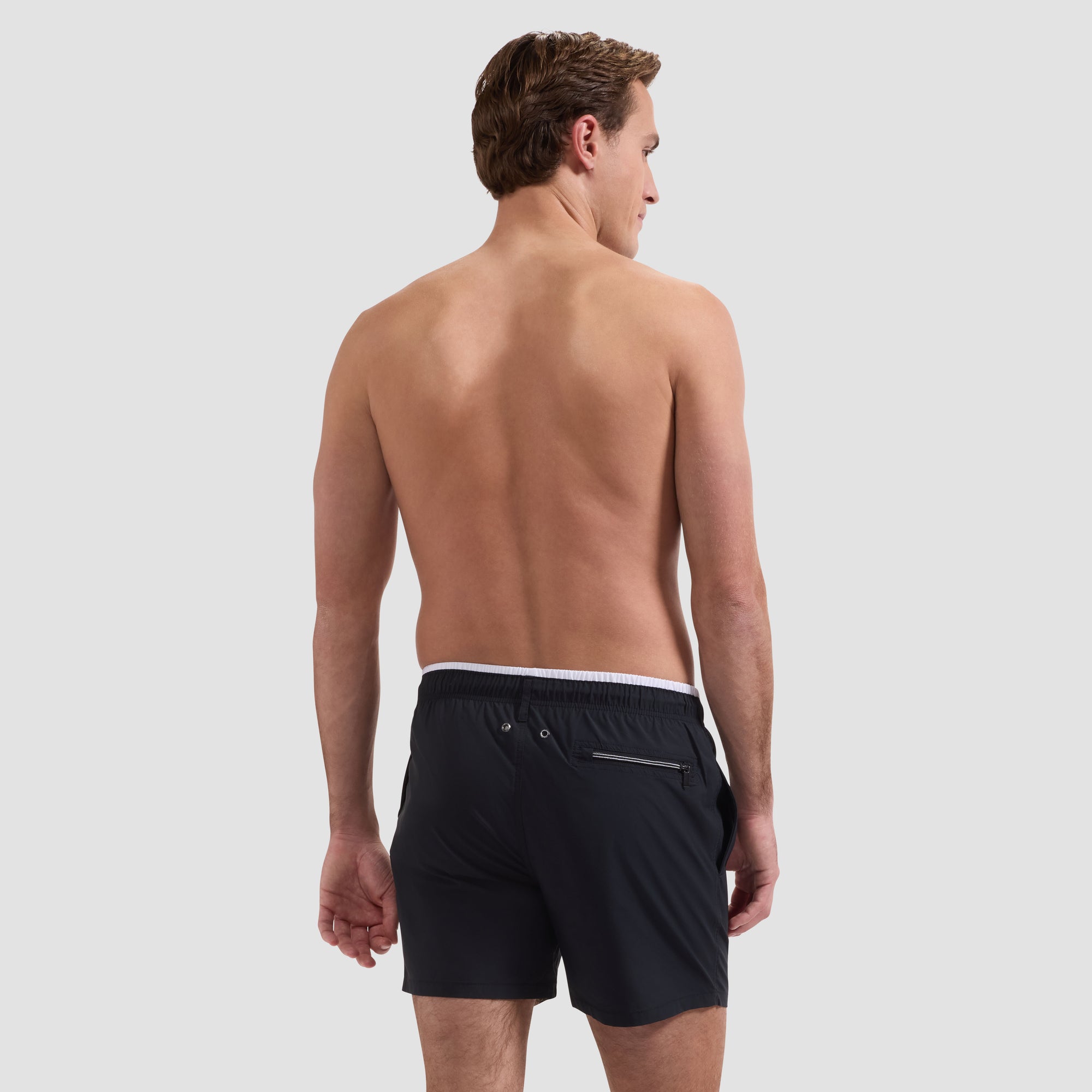 Quinn Mid-Length Solid Swim Trunks