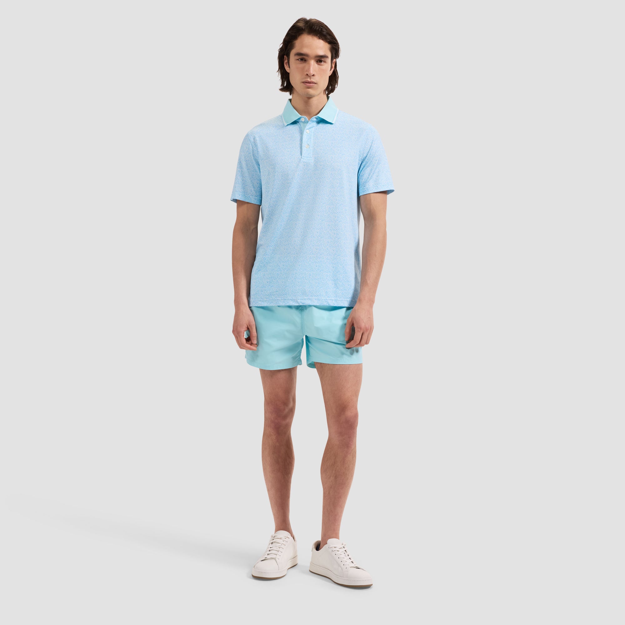 Quinn Mid-Length Solid Swim Trunks