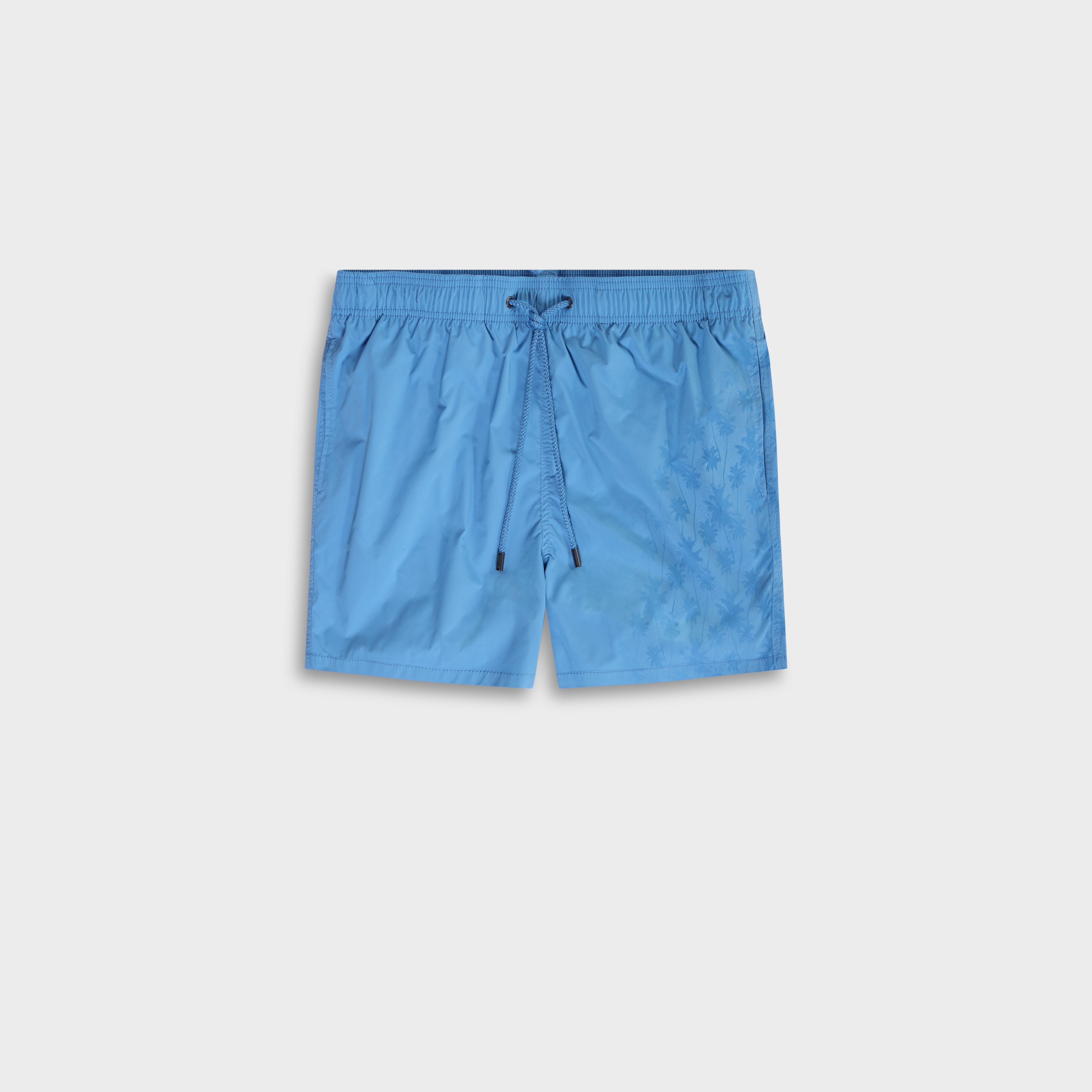 Zane Shorter-Length Water Reactive Palm Tree Swim Trunks – BUGATCHI