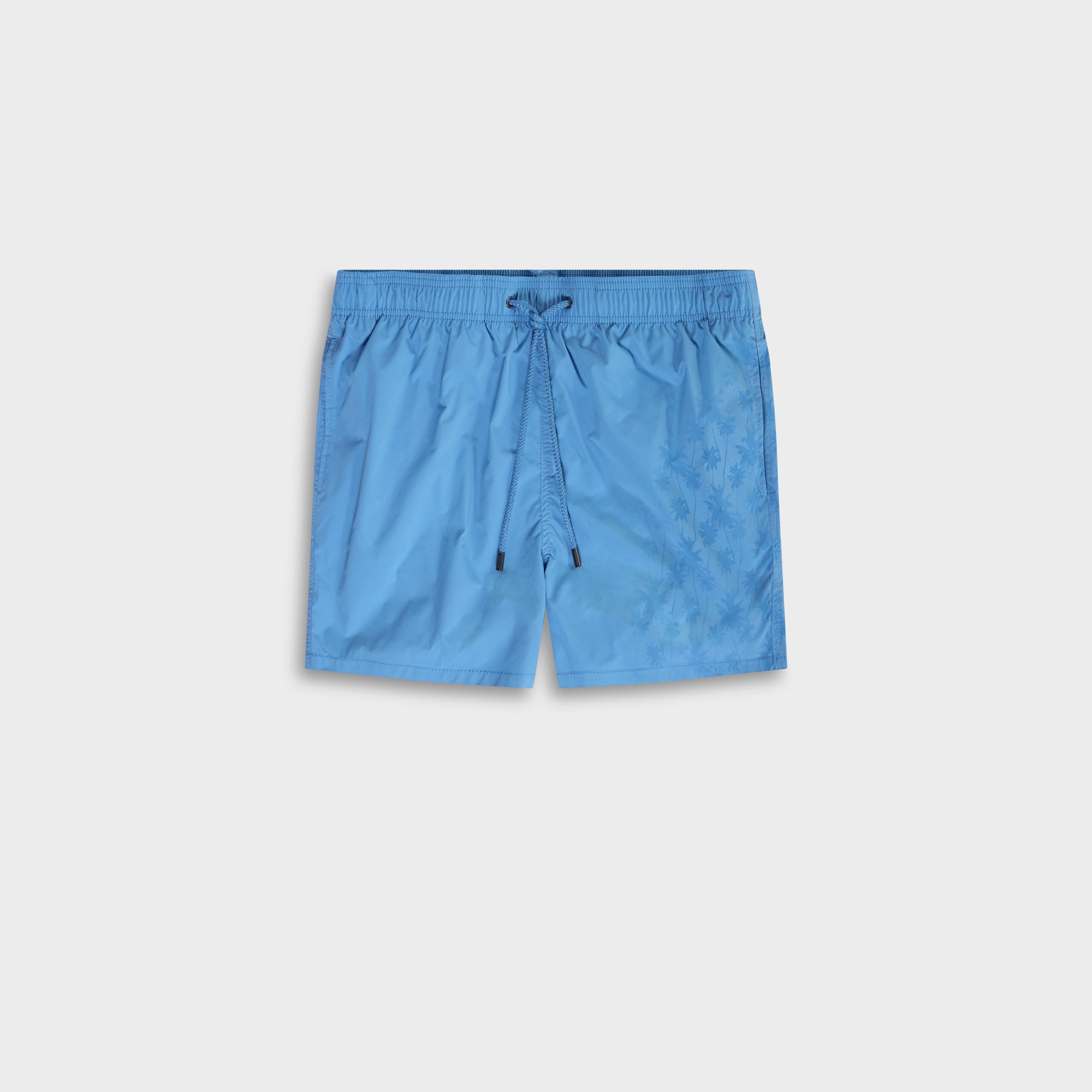 Zane Shorter-Length Water Reactive Palm Tree Swim Trunks