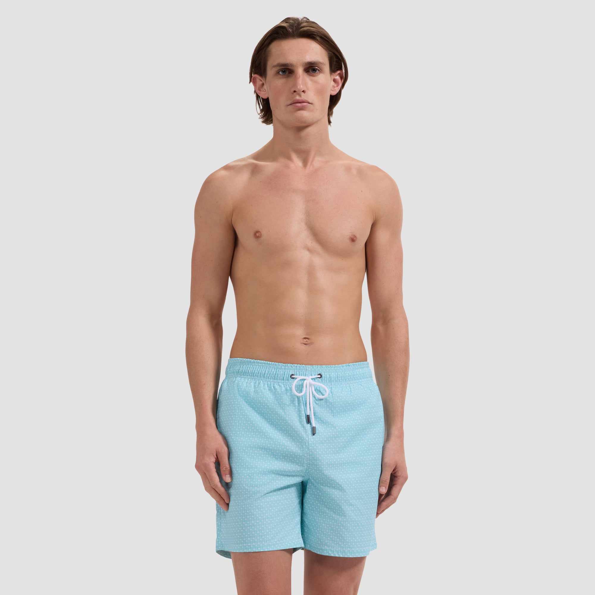 Kai Mid-Length Palm Tree Swim Trunks