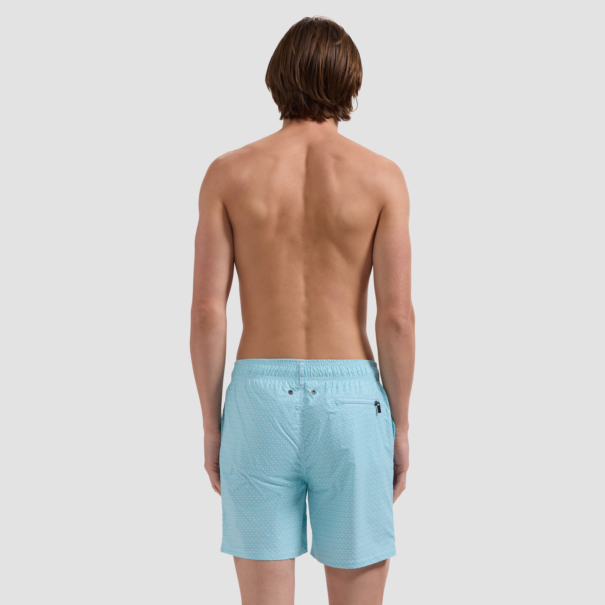 Kai Mid-Length Palm Tree Swim Trunks
