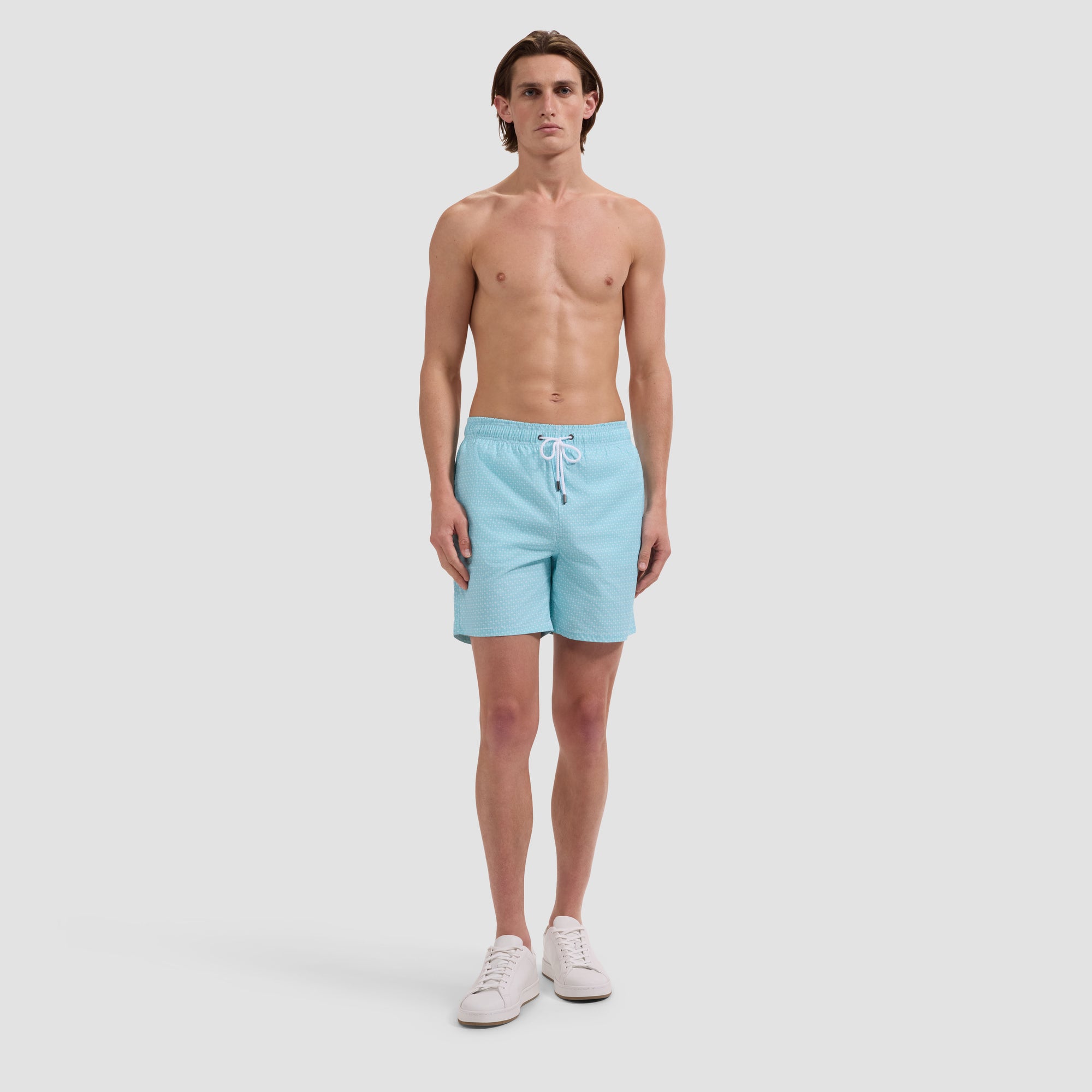 Kai Mid-Length Palm Tree Swim Trunks