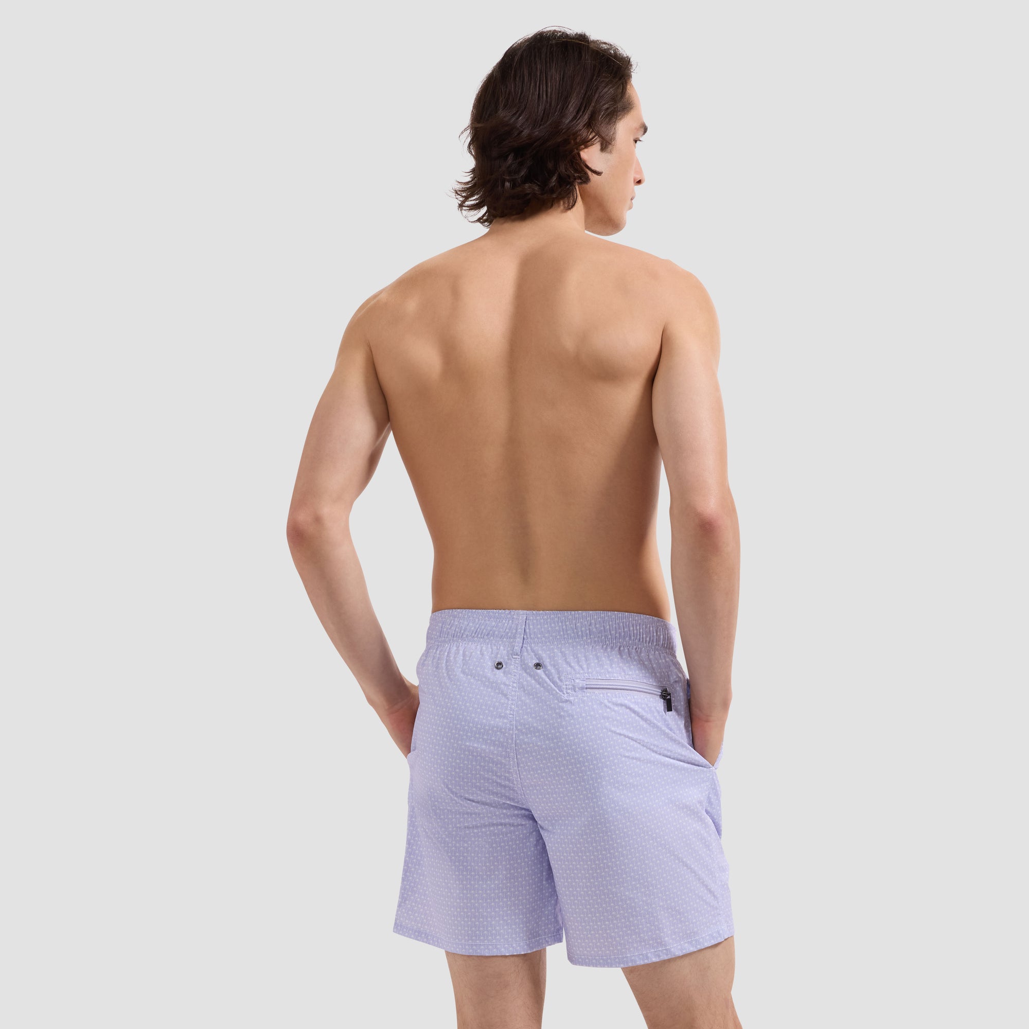 Kai Mid-Length Palm Tree Swim Trunks