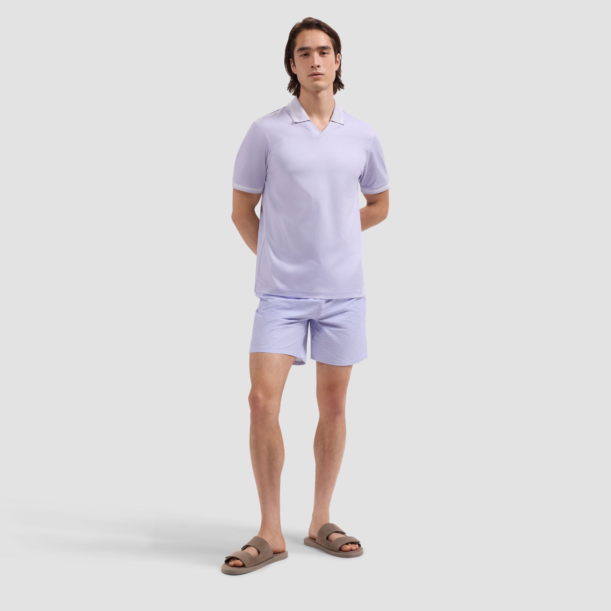 Kai Mid-Length Palm Tree Swim Trunks