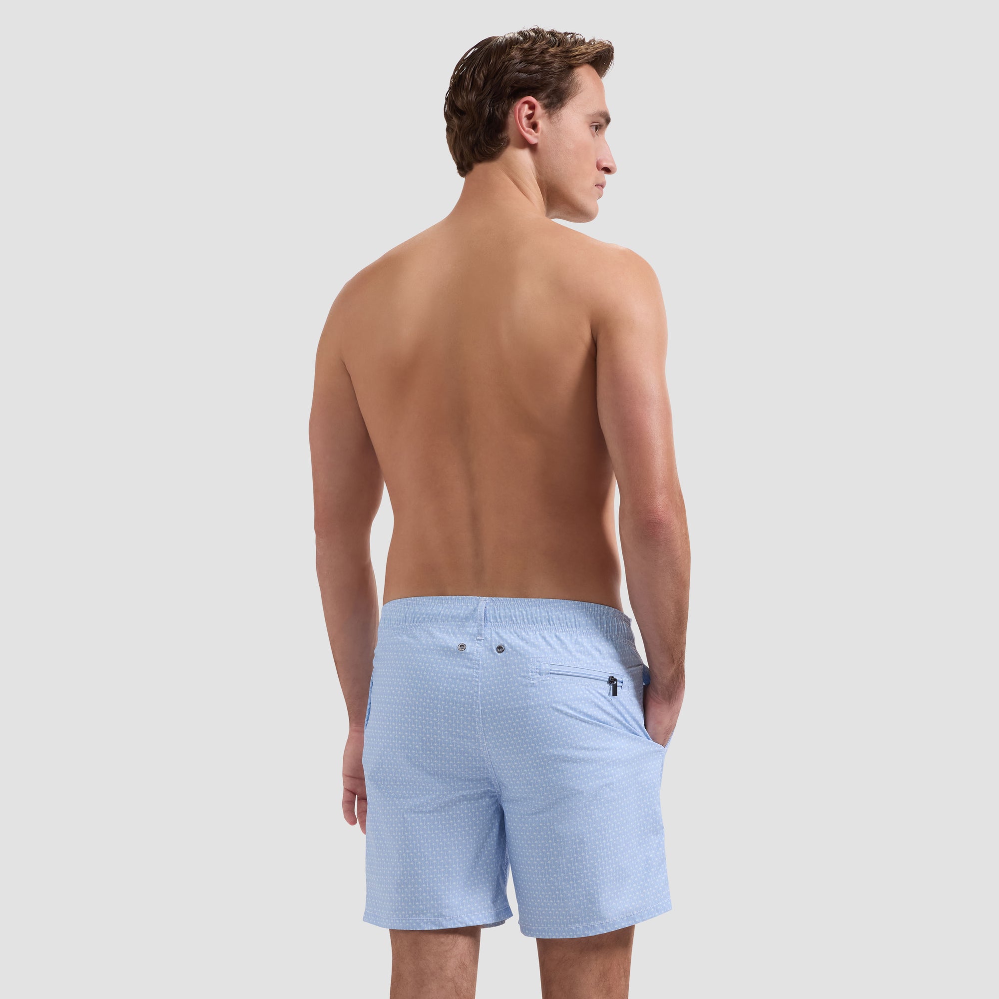 Kai Mid-Length Palm Tree Swim Trunks