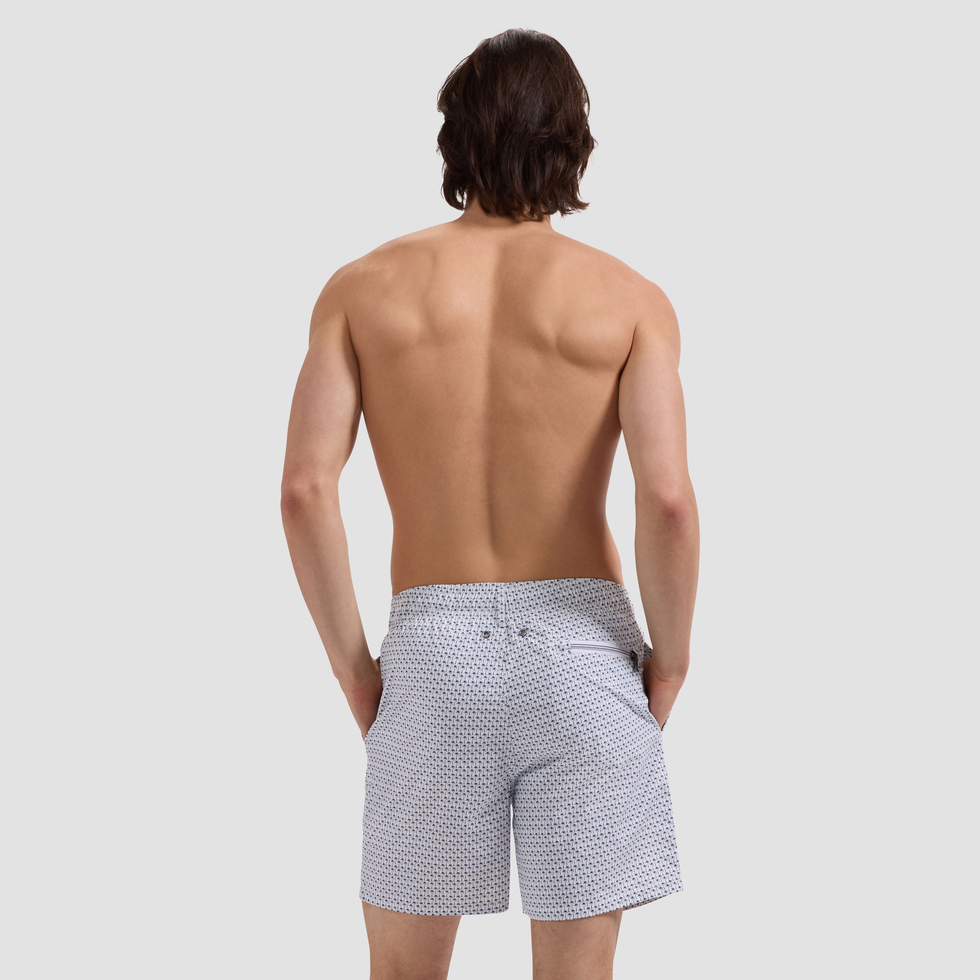 Kai Mid-Length Palm Tree Swim Trunks