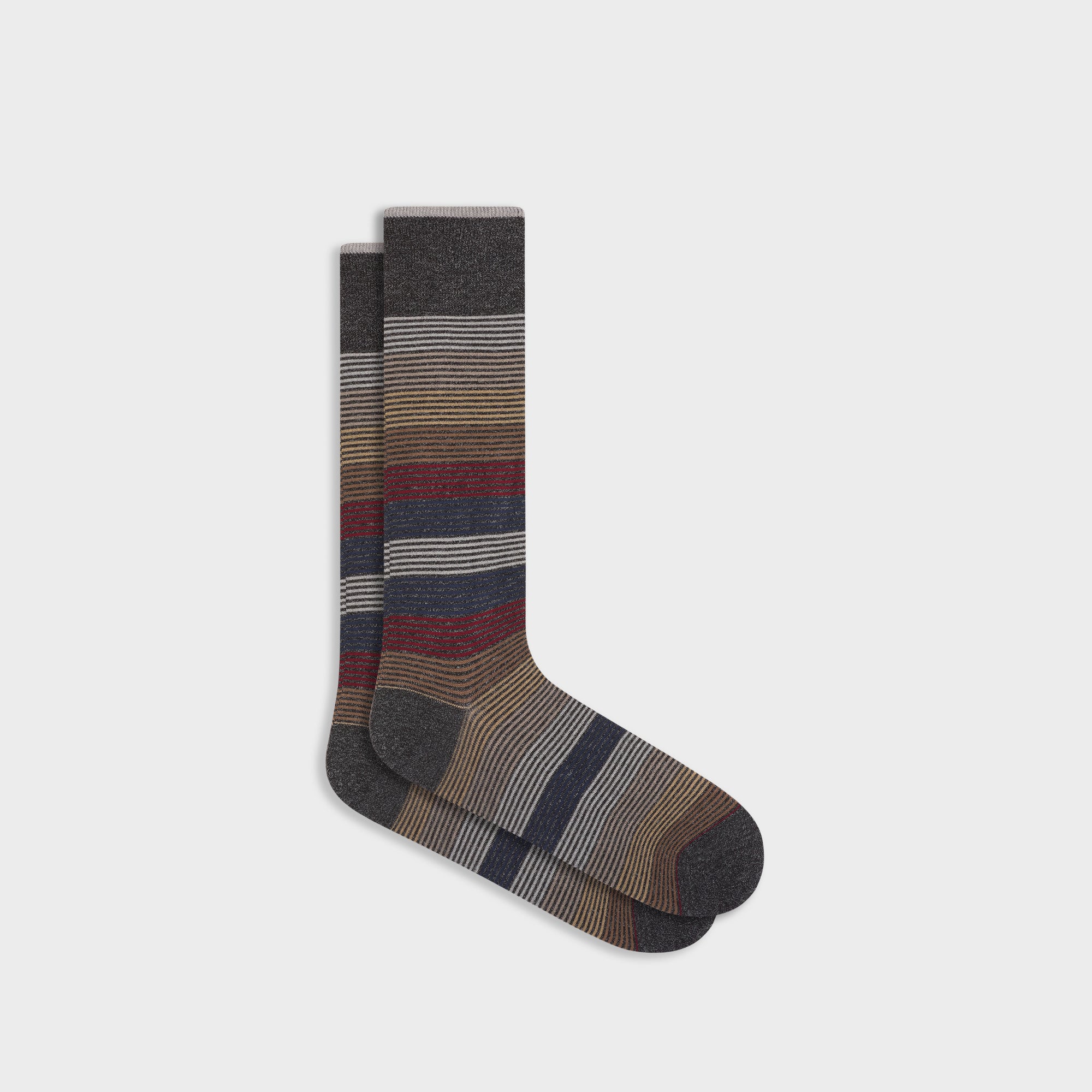 Block Stripe Mid-Calf Socks