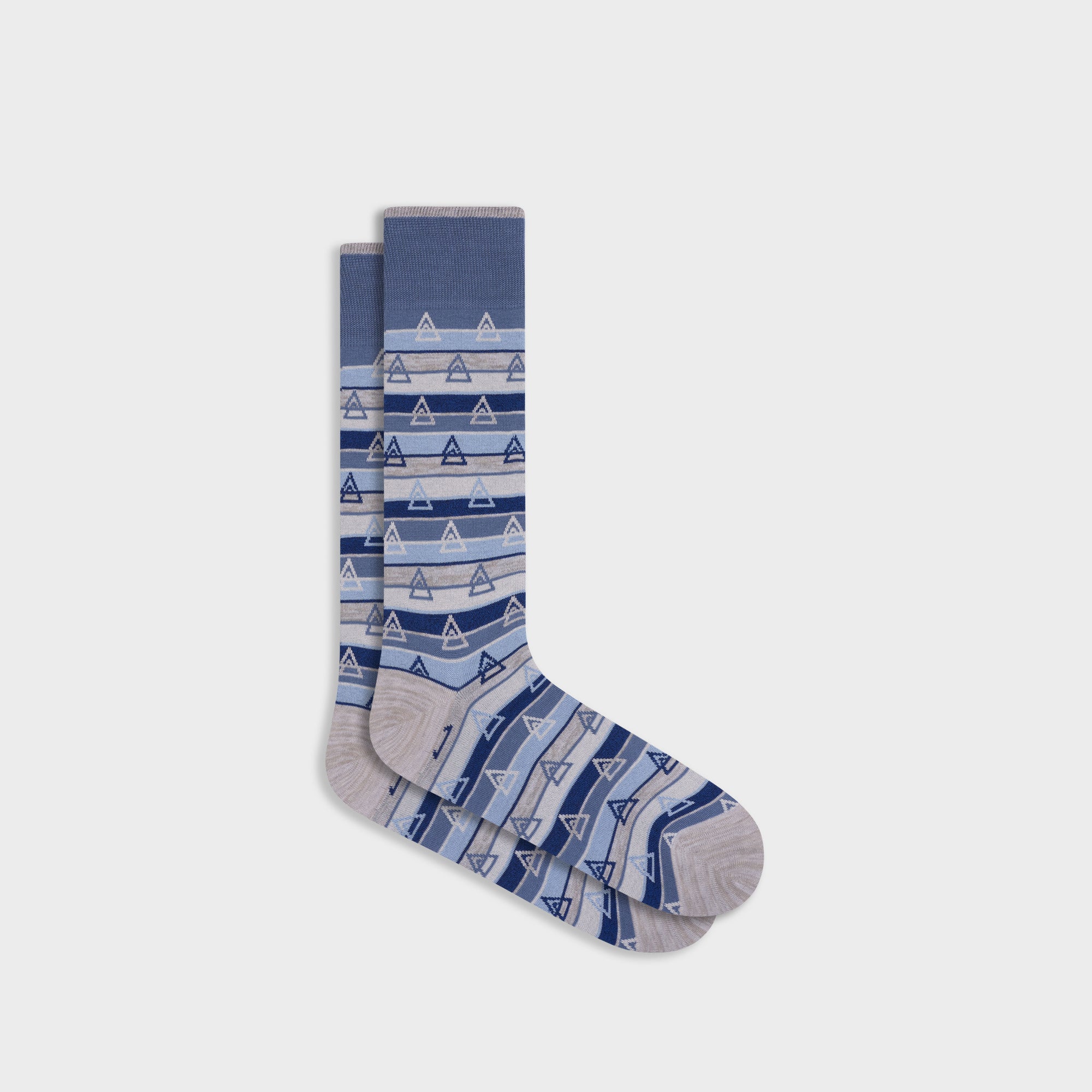 Triangle Motif Stripe Mid-Calf Socks