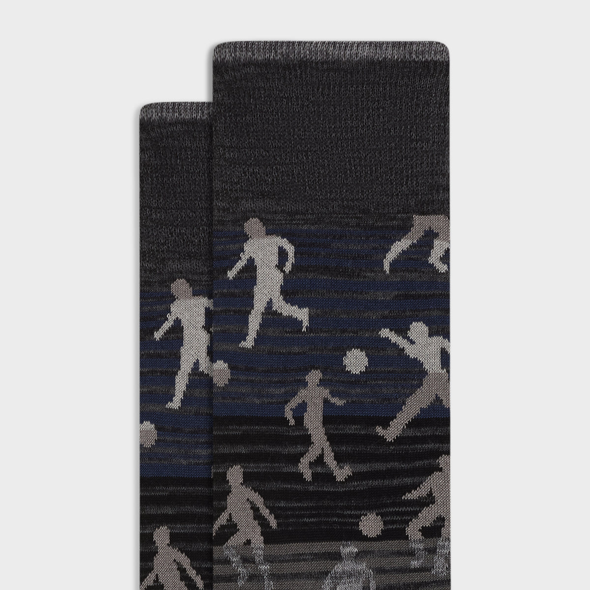 Soccer Motif Stripe Mid-Calf Socks