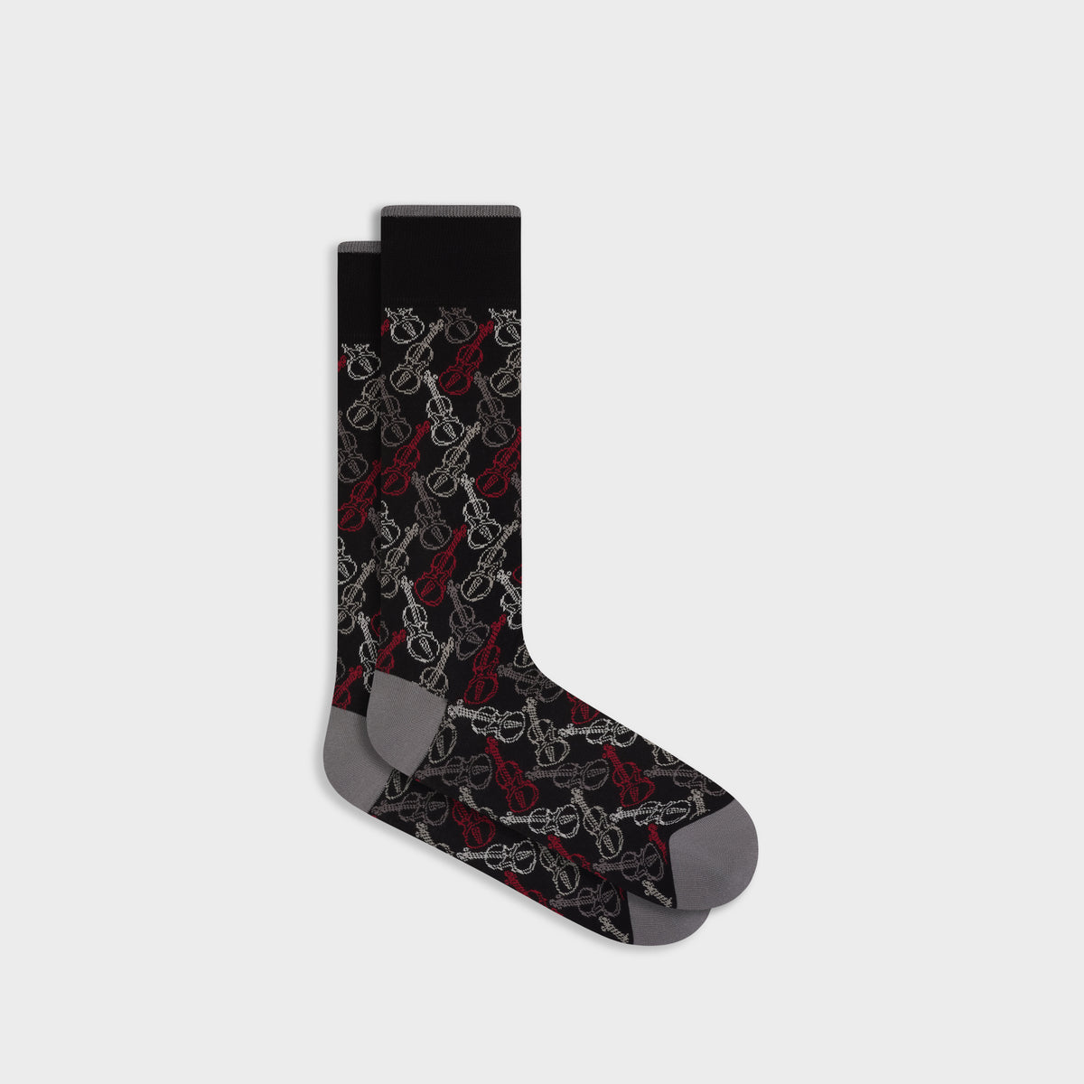 Violin Motif Mid-Calf Socks