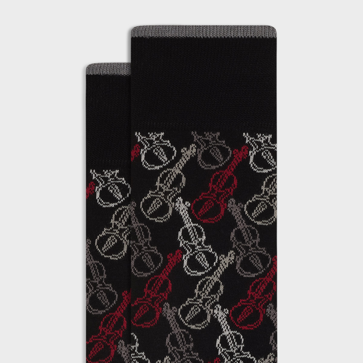 Violin Motif Mid-Calf Socks