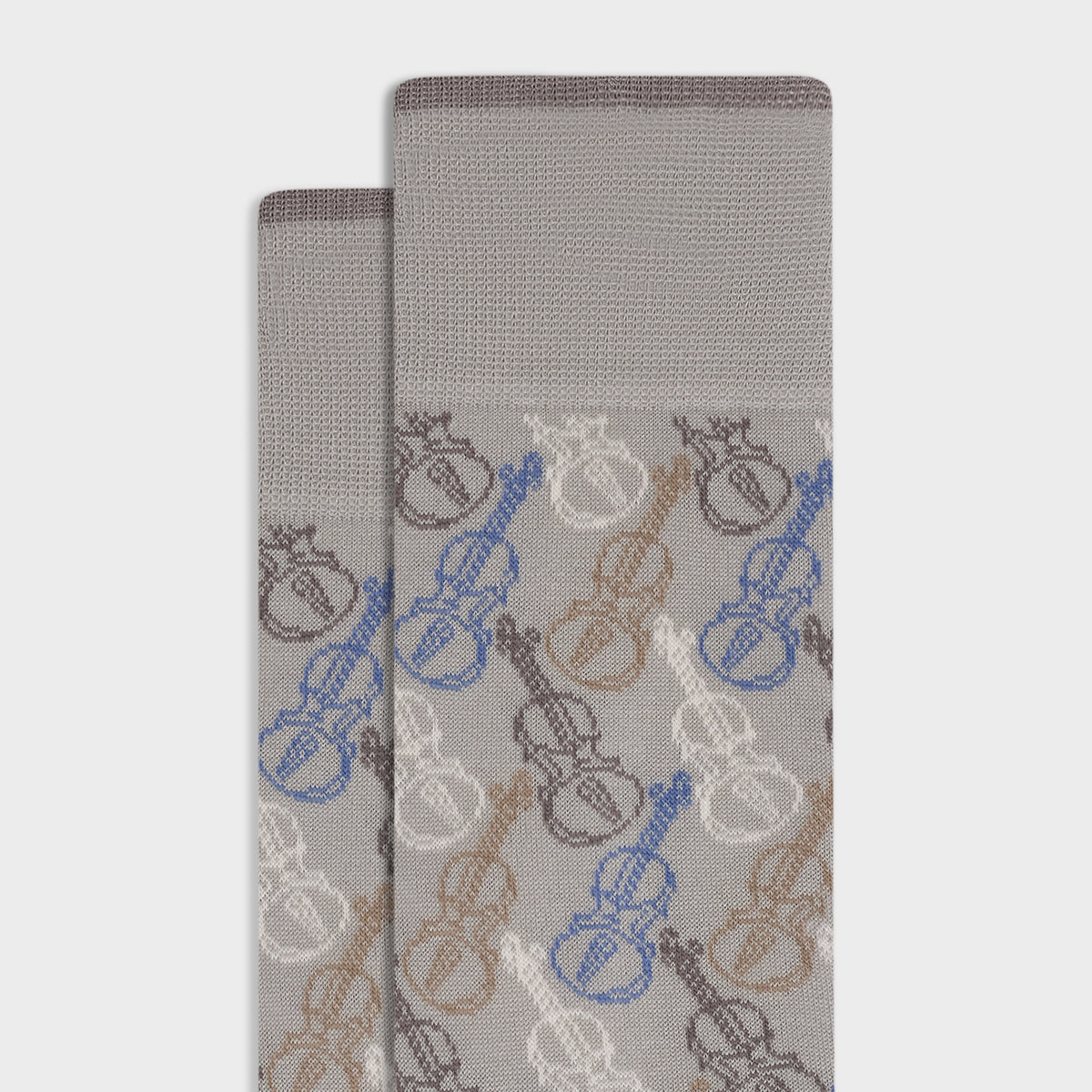 Violin Motif Mid-Calf Socks