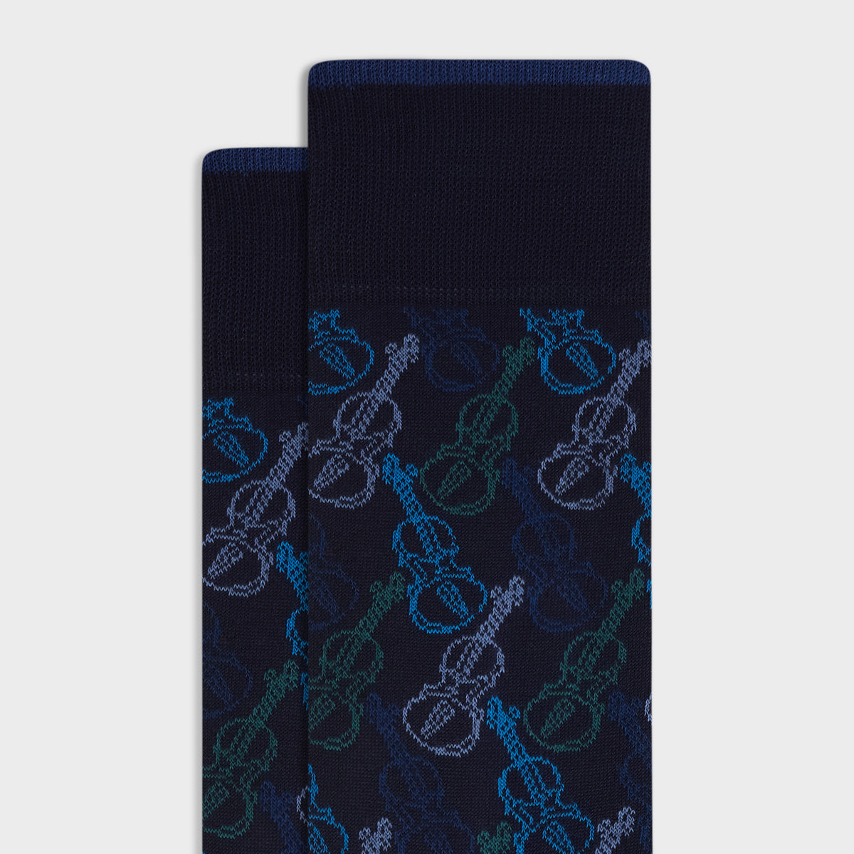 Violin Motif Mid-Calf Socks