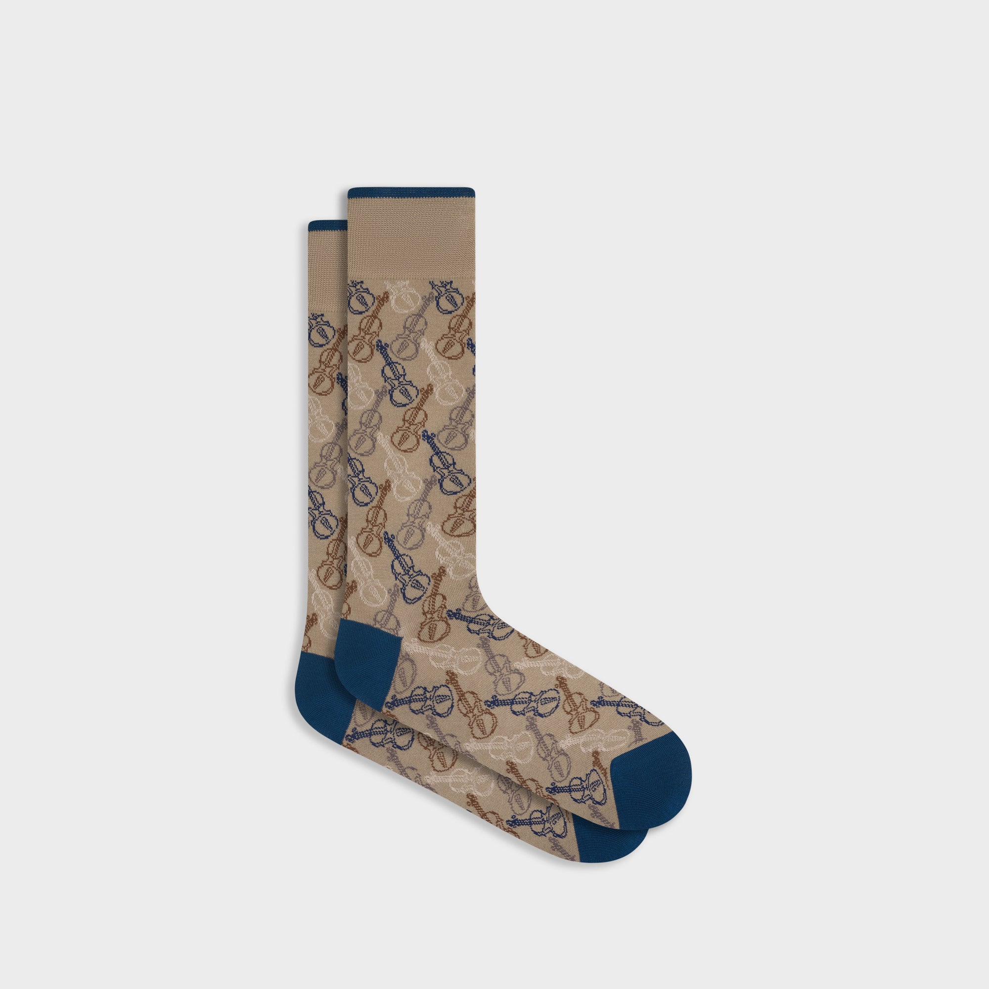 Violin Motif Mid-Calf Socks