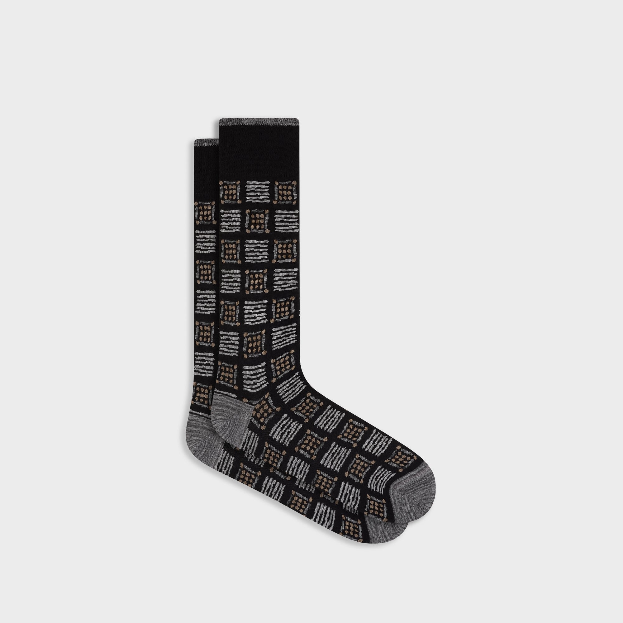 Geometric Block Mid-Calf Socks