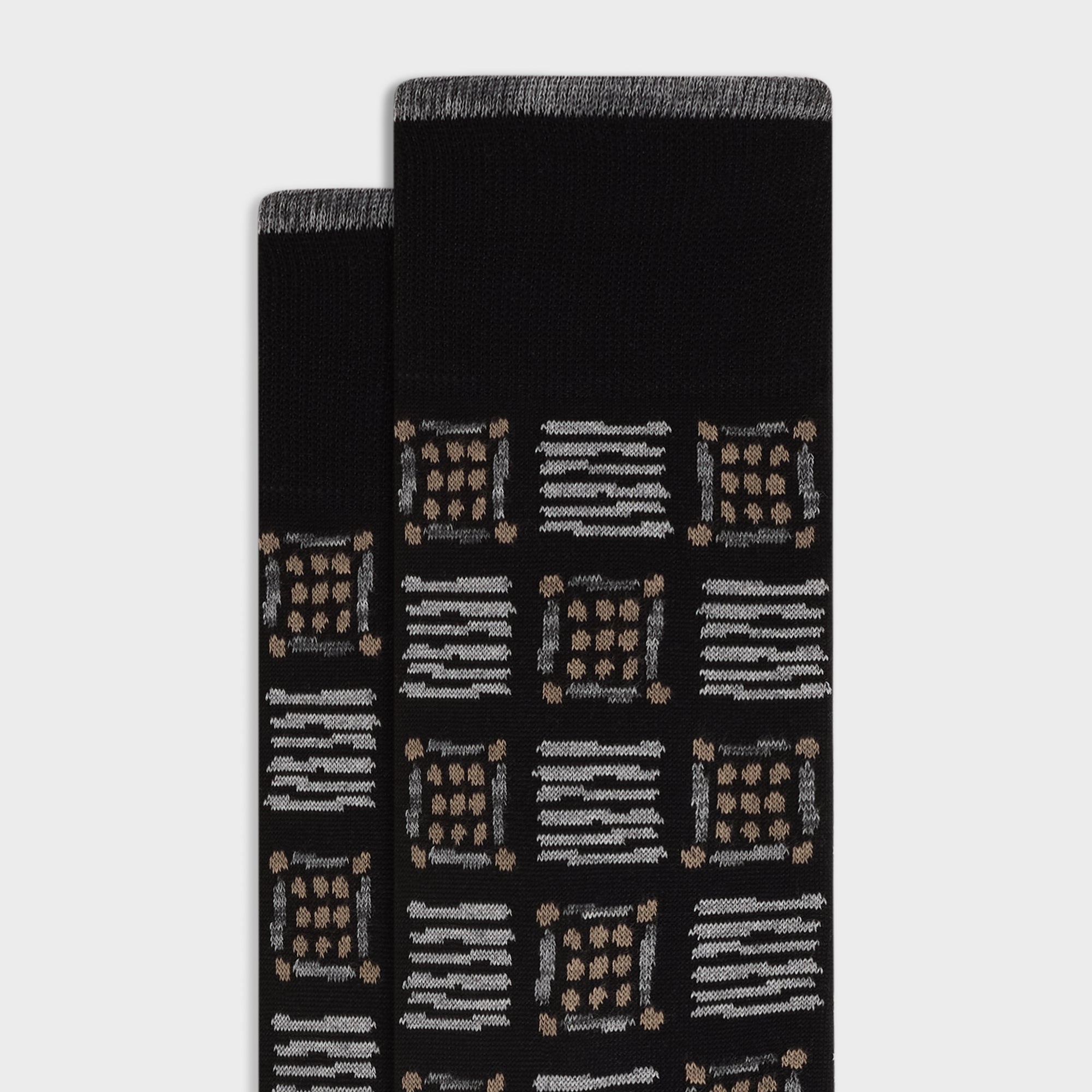 Geometric Block Mid-Calf Socks