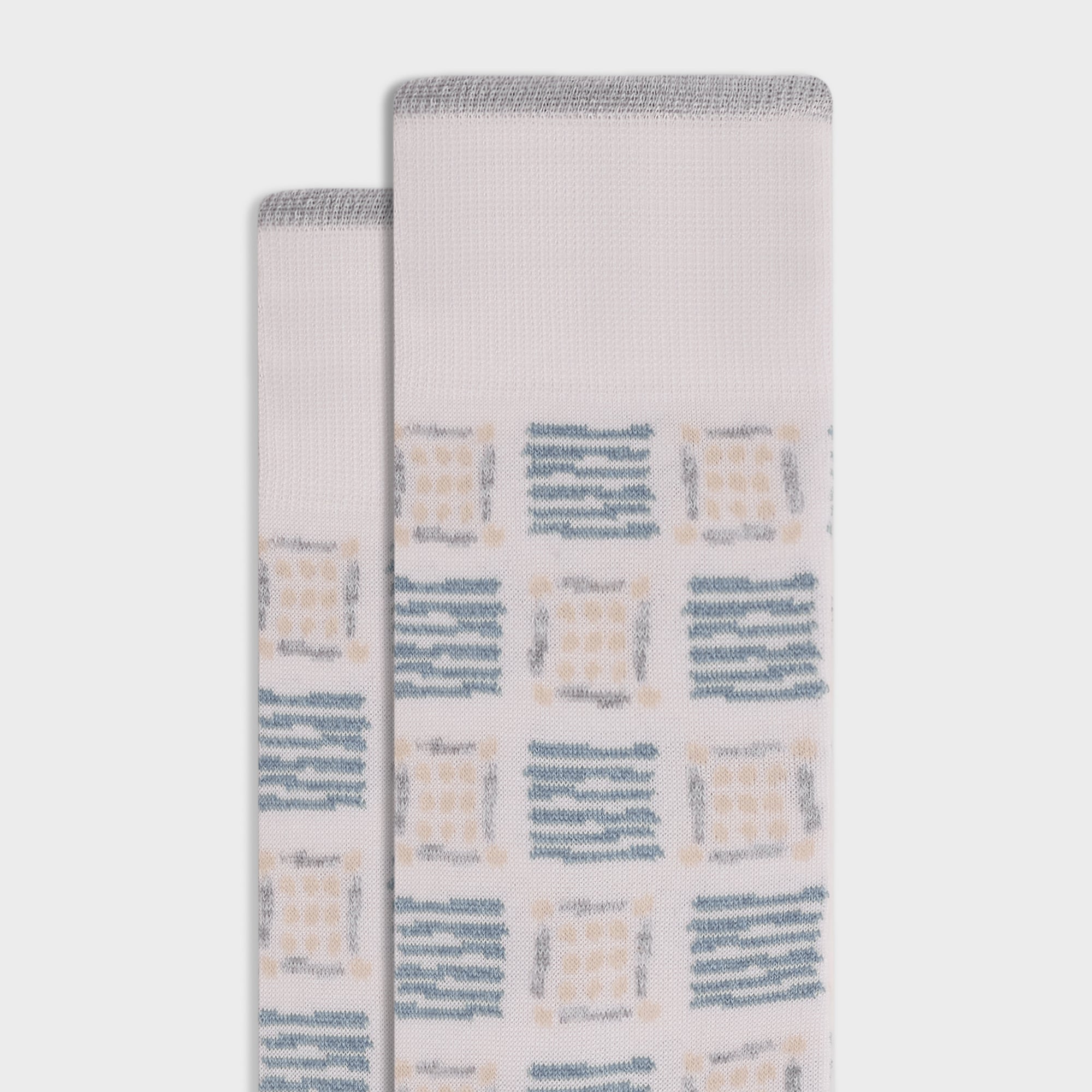 Geometric Block Mid-Calf Socks