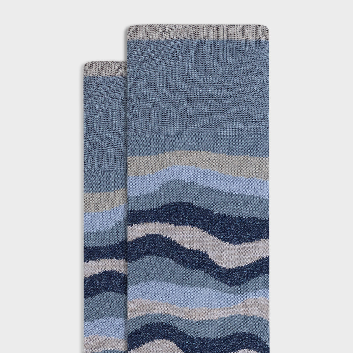 Wave Stripe Mid-Calf Socks