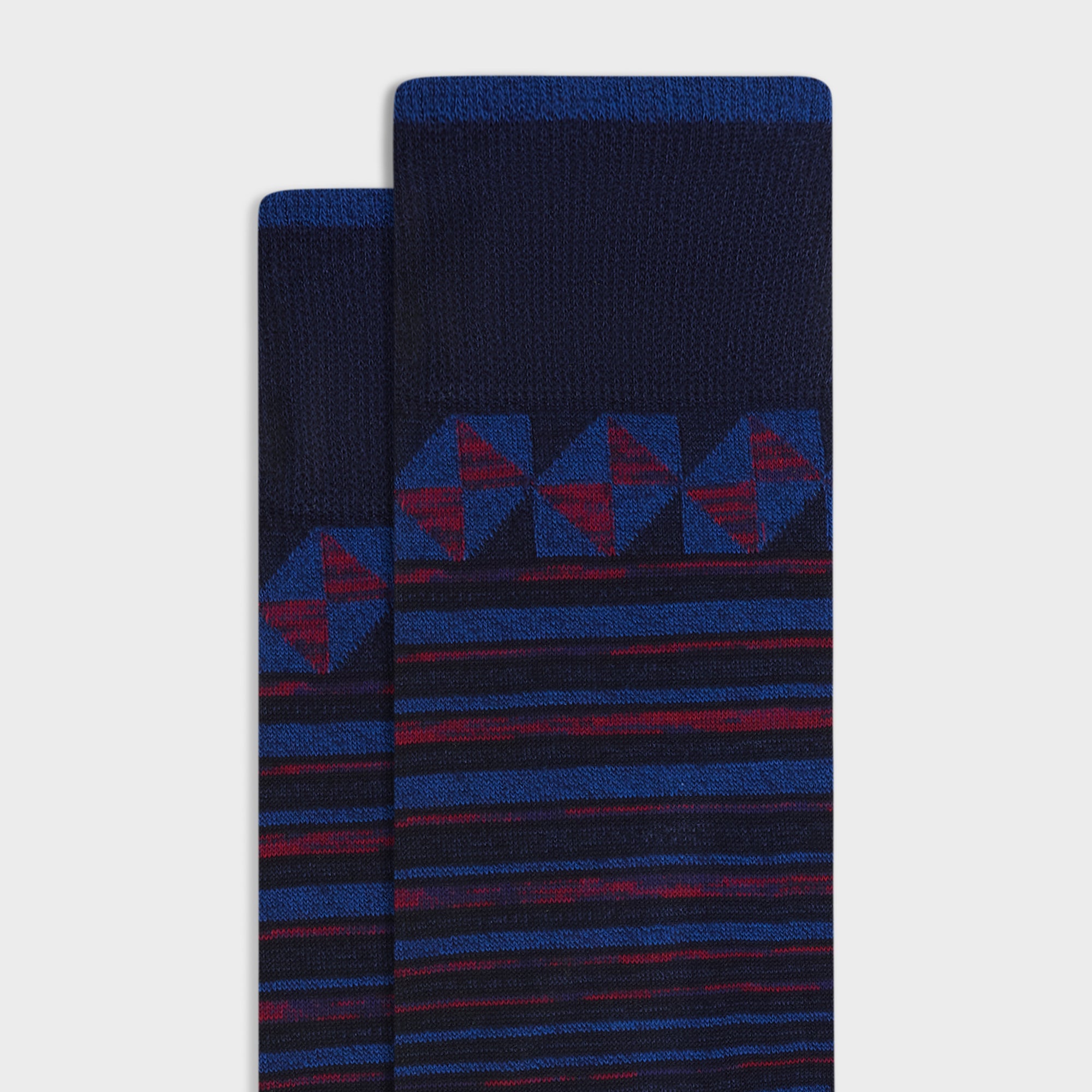 Geometric Stripe Mid-Calf Socks