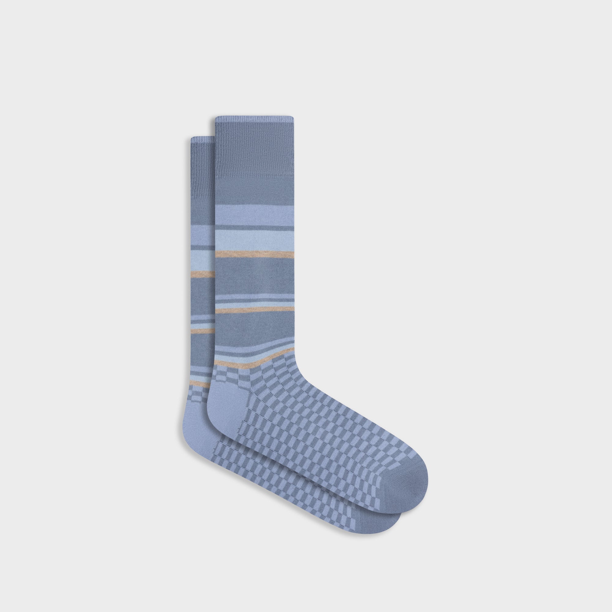 Check and Stripe Mid-Calf Socks