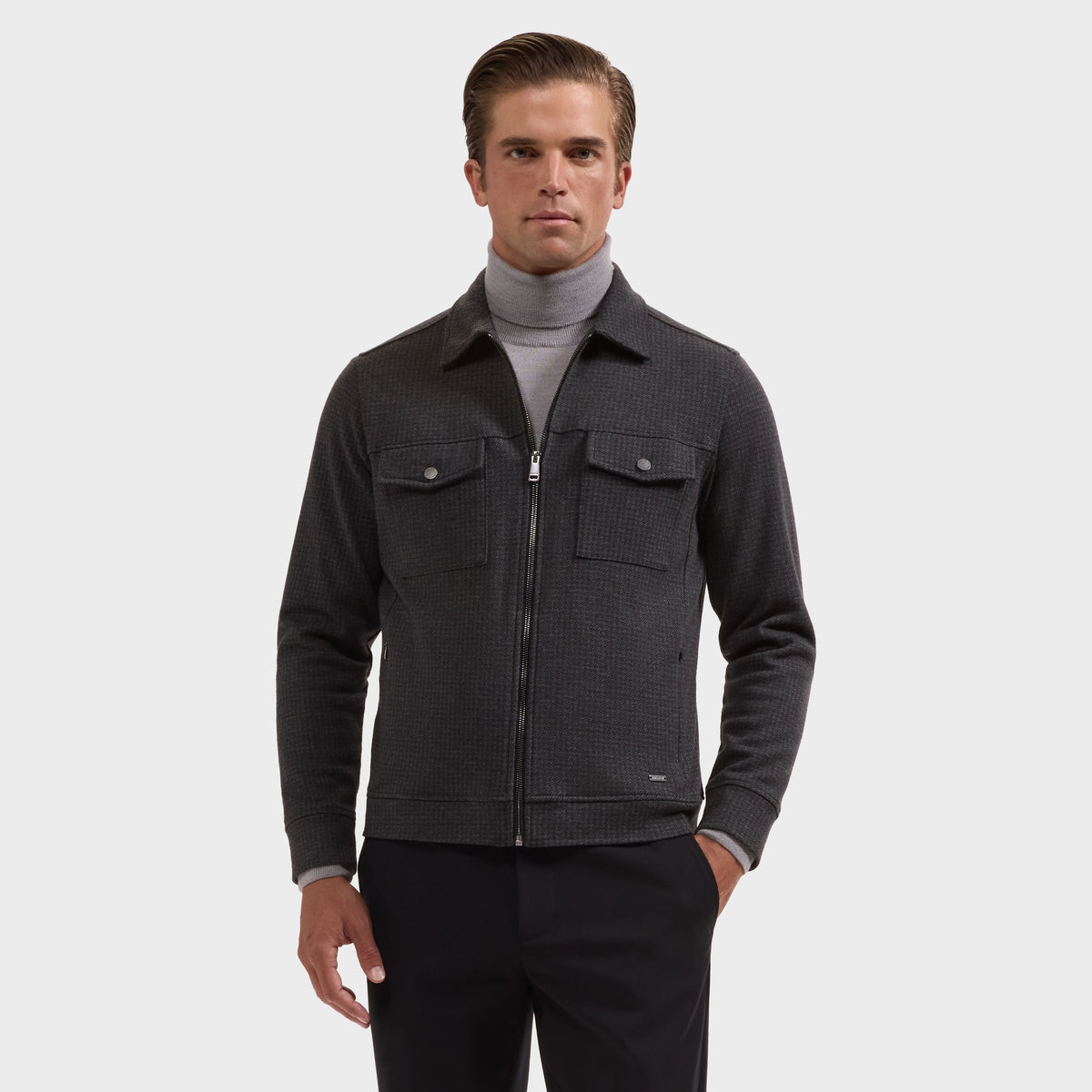 Houndstooth Zip Jacket