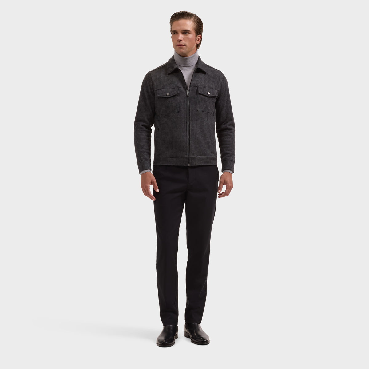 Houndstooth Zip Jacket