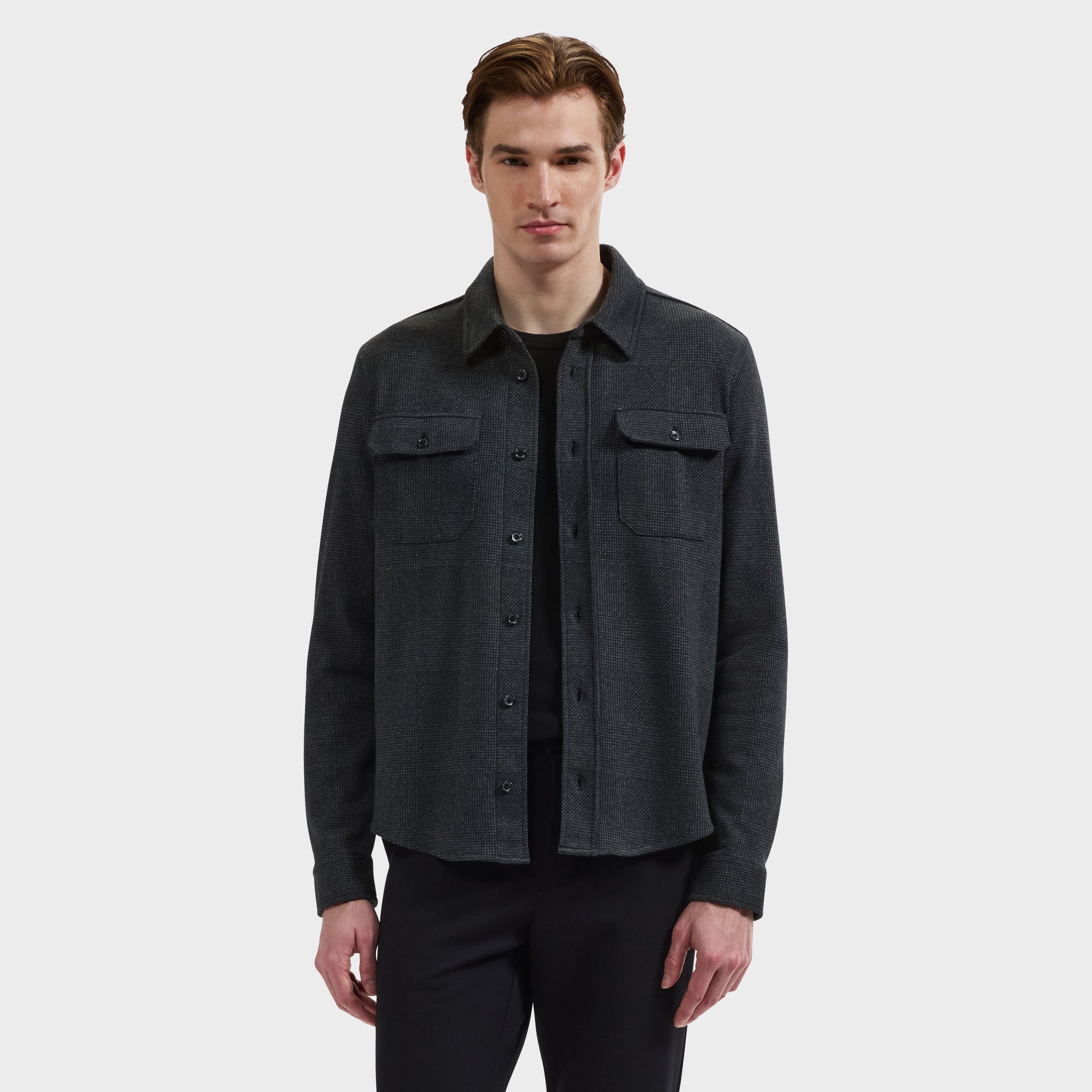 Glen Plaid Knit Shirt