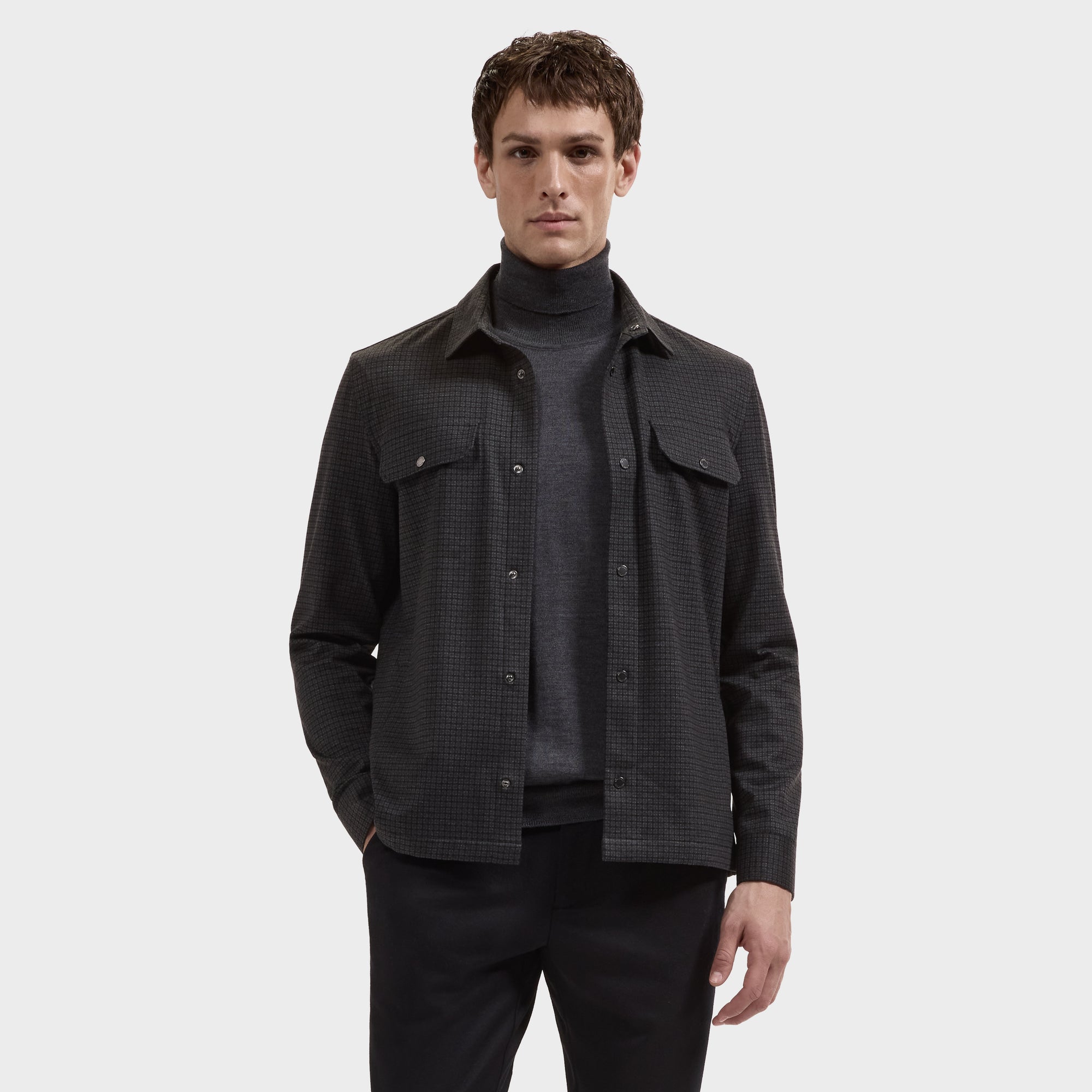 Micro Check Performance Knit Shirt