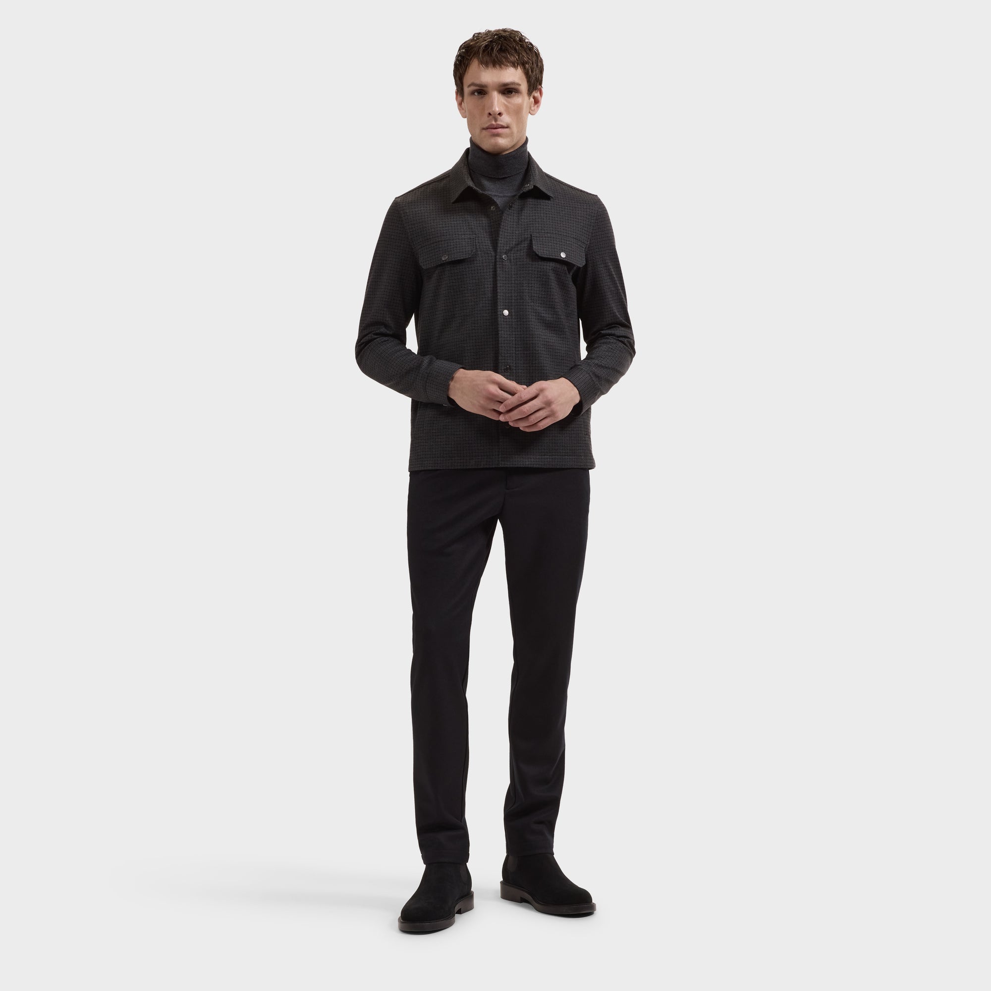 Micro Check Performance Knit Shirt