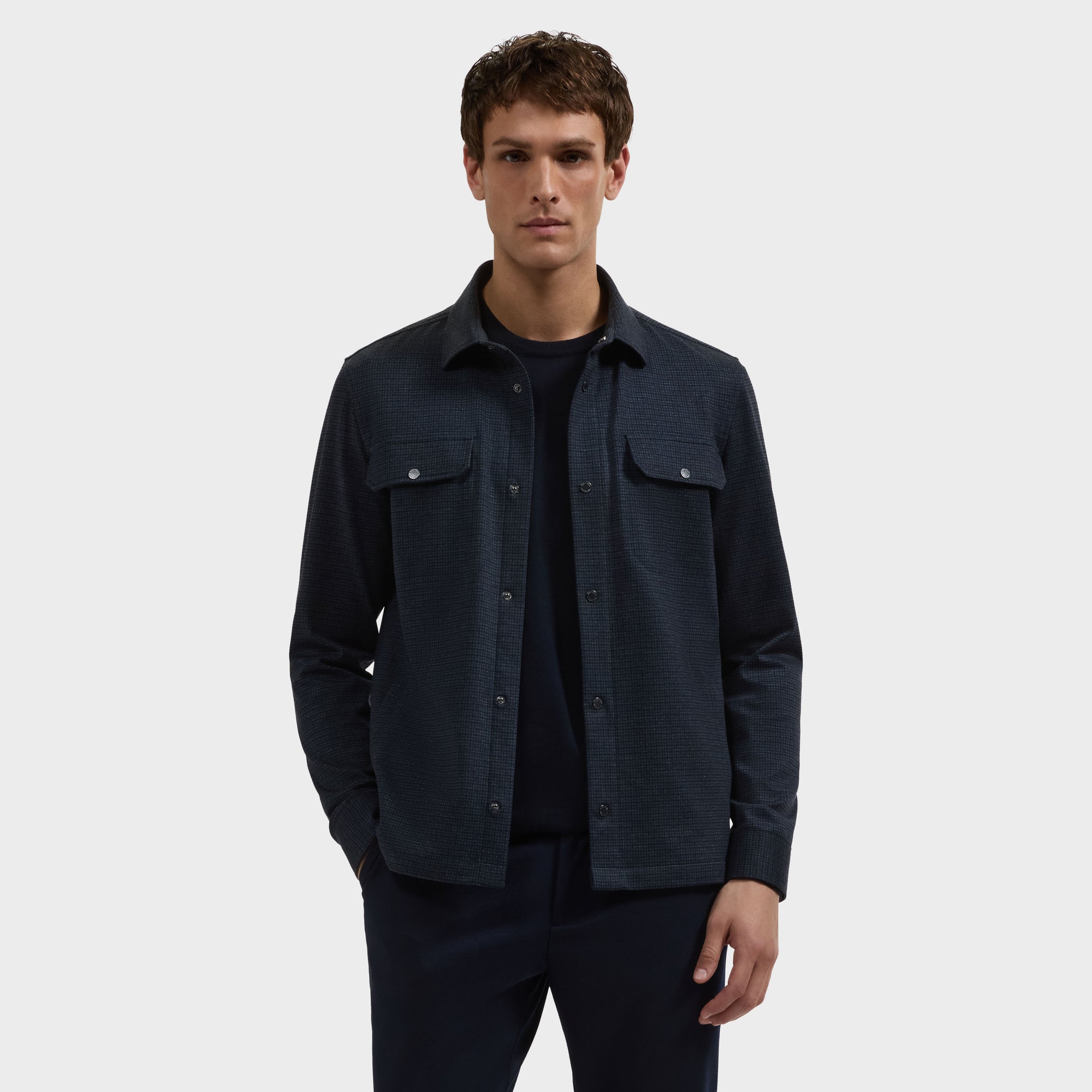 Micro Check Performance Knit Shirt