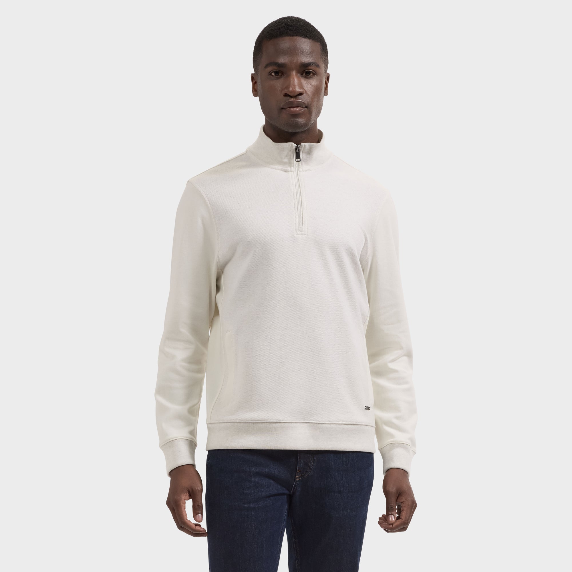 Mixed Media Quarter-Zip Pullover