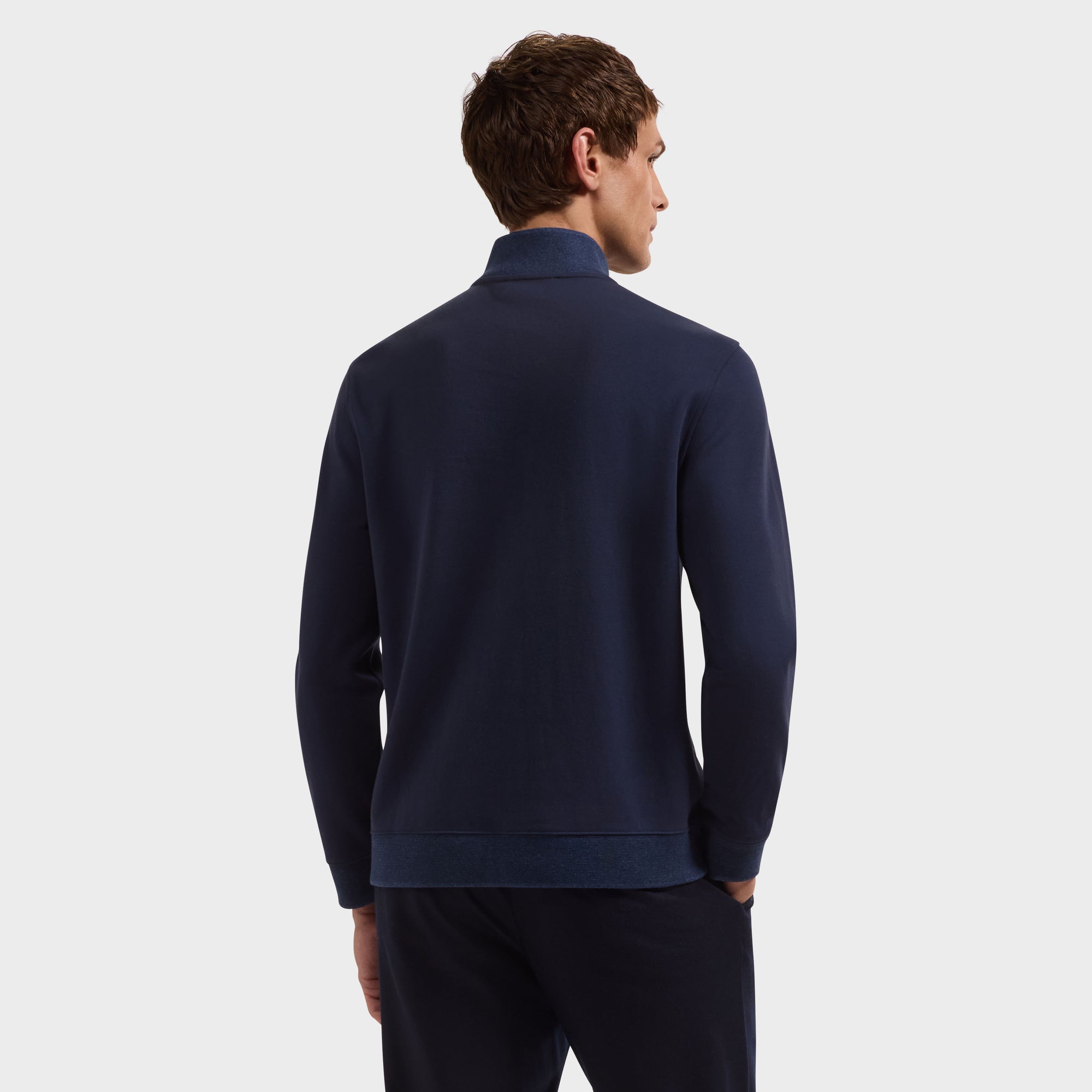 Mixed Media Quarter-Zip Pullover
