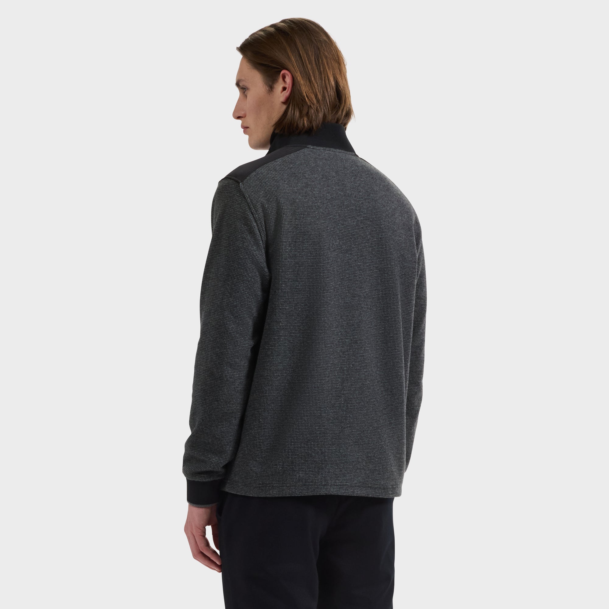 Houndstooth Quarter-Zip Pullover